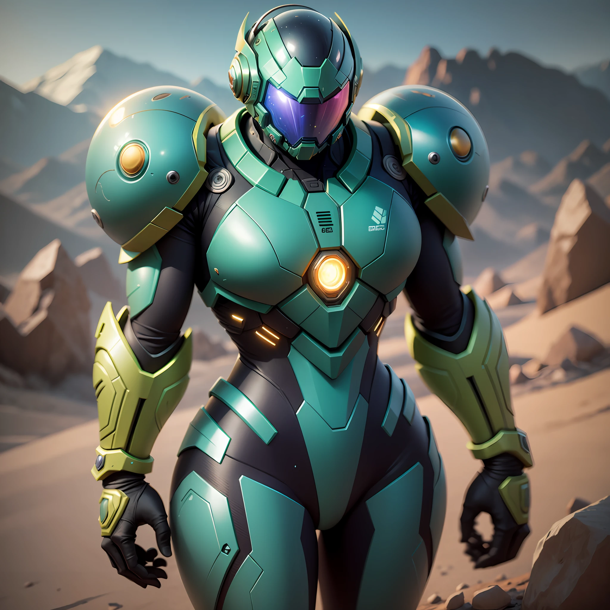 Create a Samus Aran with realistic armor on a different planet, with realism like Unreal Enginer 5.2 --auto --s2