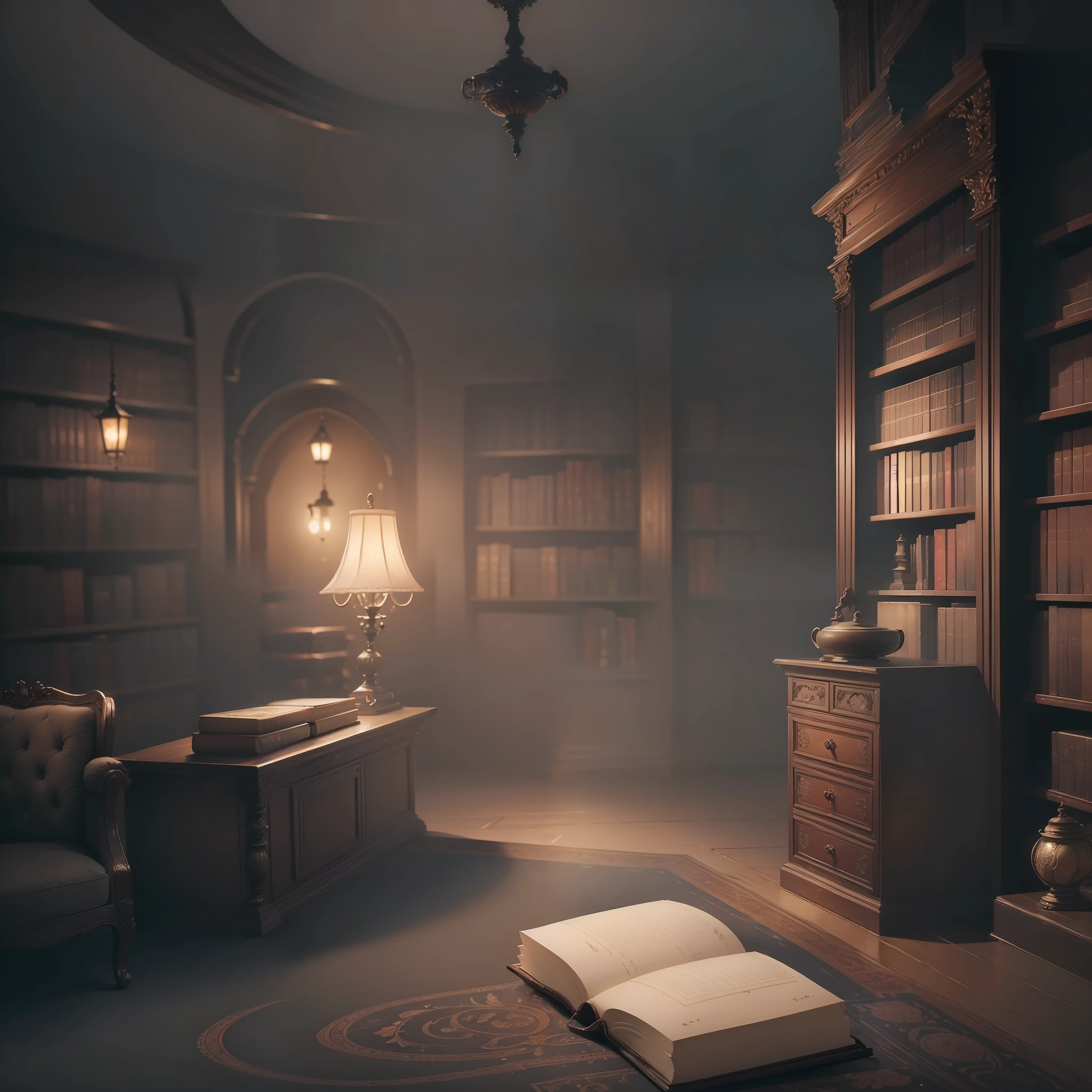 ((Image:1.2) [scene:1.2] library:1.5), high-quality detail [ultra-detailed:1.3], nostalgic atmosphere [nostalgic:1.2], rare books, a sense of mystery, tranquil lighting, warm and dark color palette, a touch of saturation [saturation:1.2], perfect depth of field, feel like you're there [immersive:1.3]