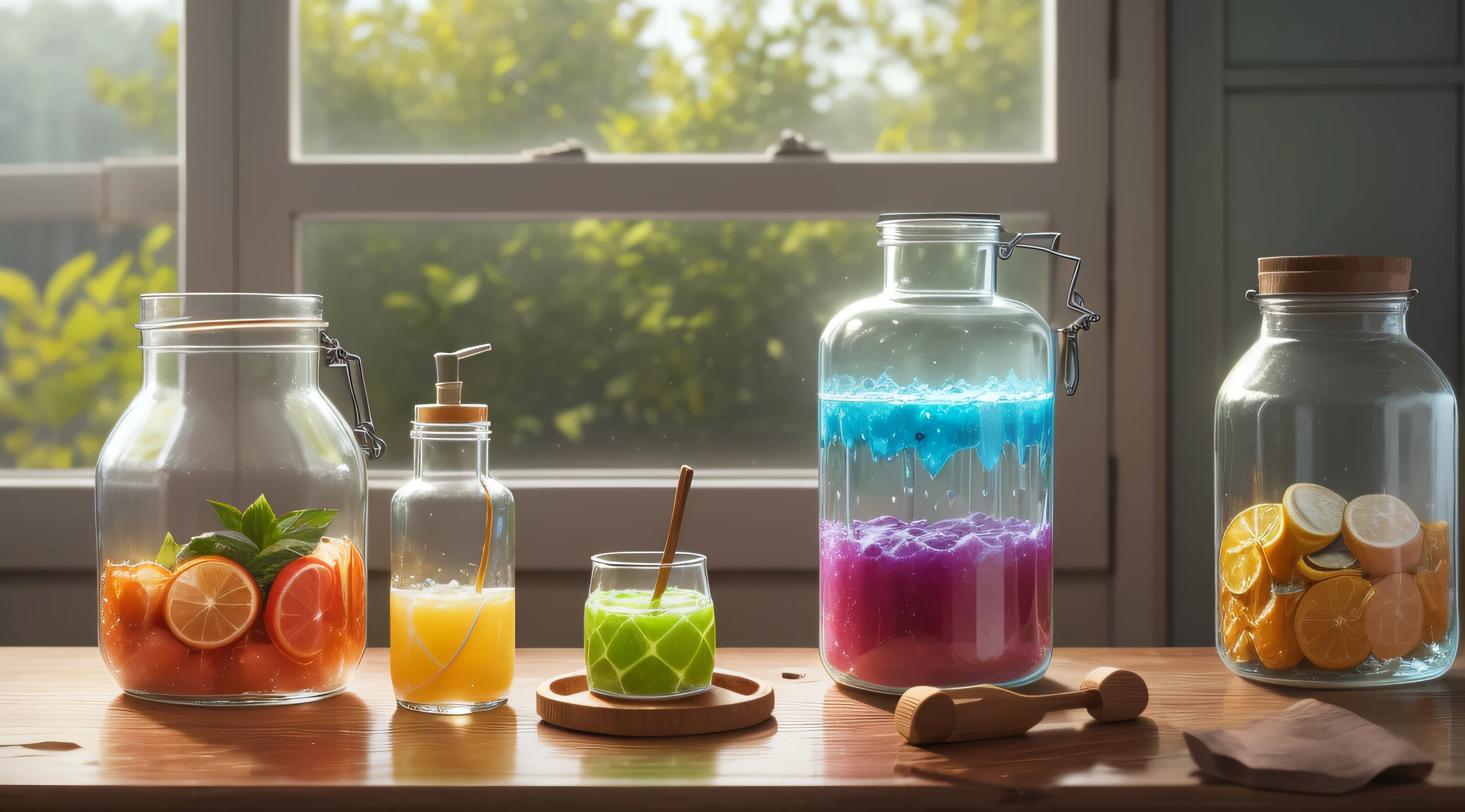 Produces a clear glass jar, representing a liquid (e.g. water, juice, etc.) in the jar --auto --s2