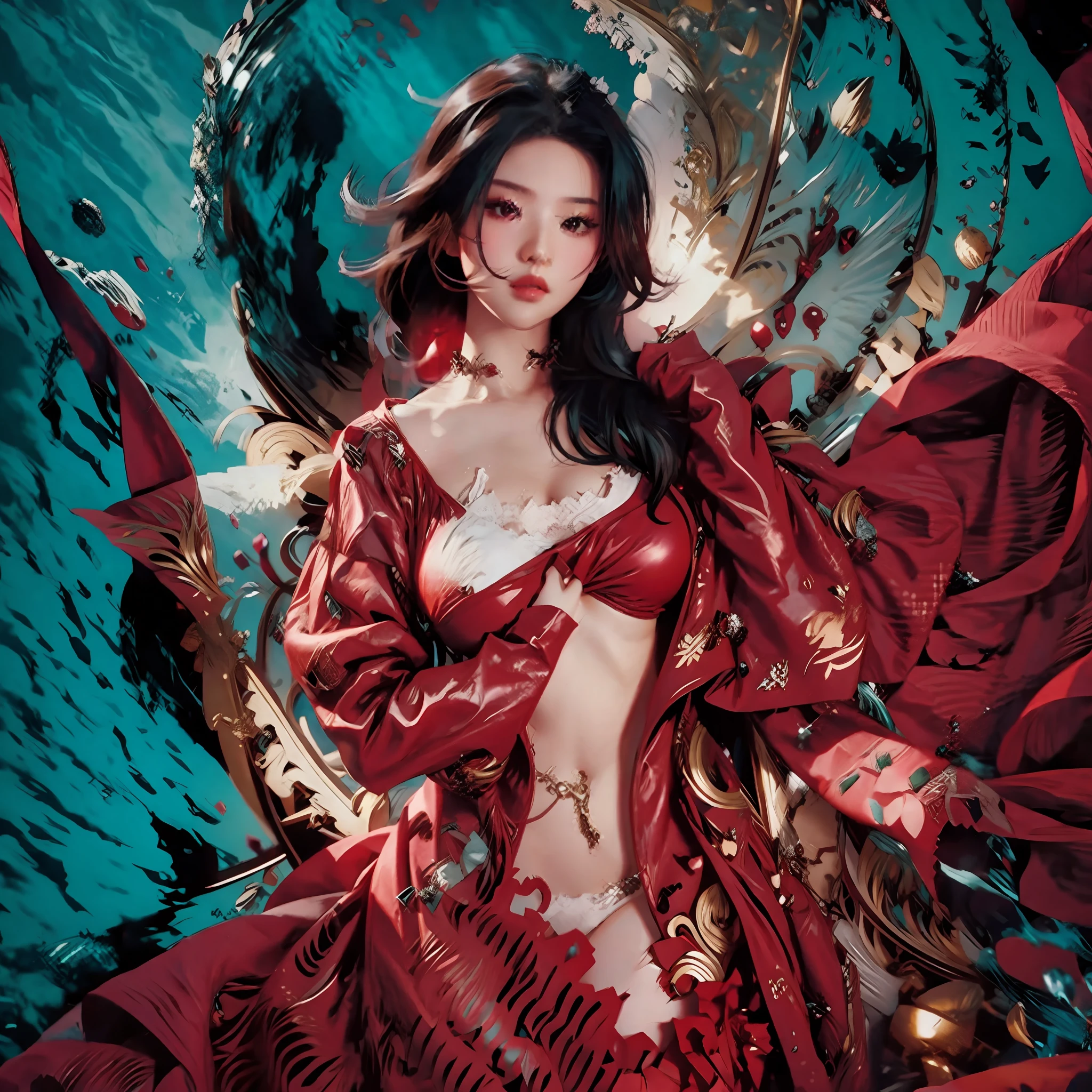 Sexy woman in red clothes --auto --s2