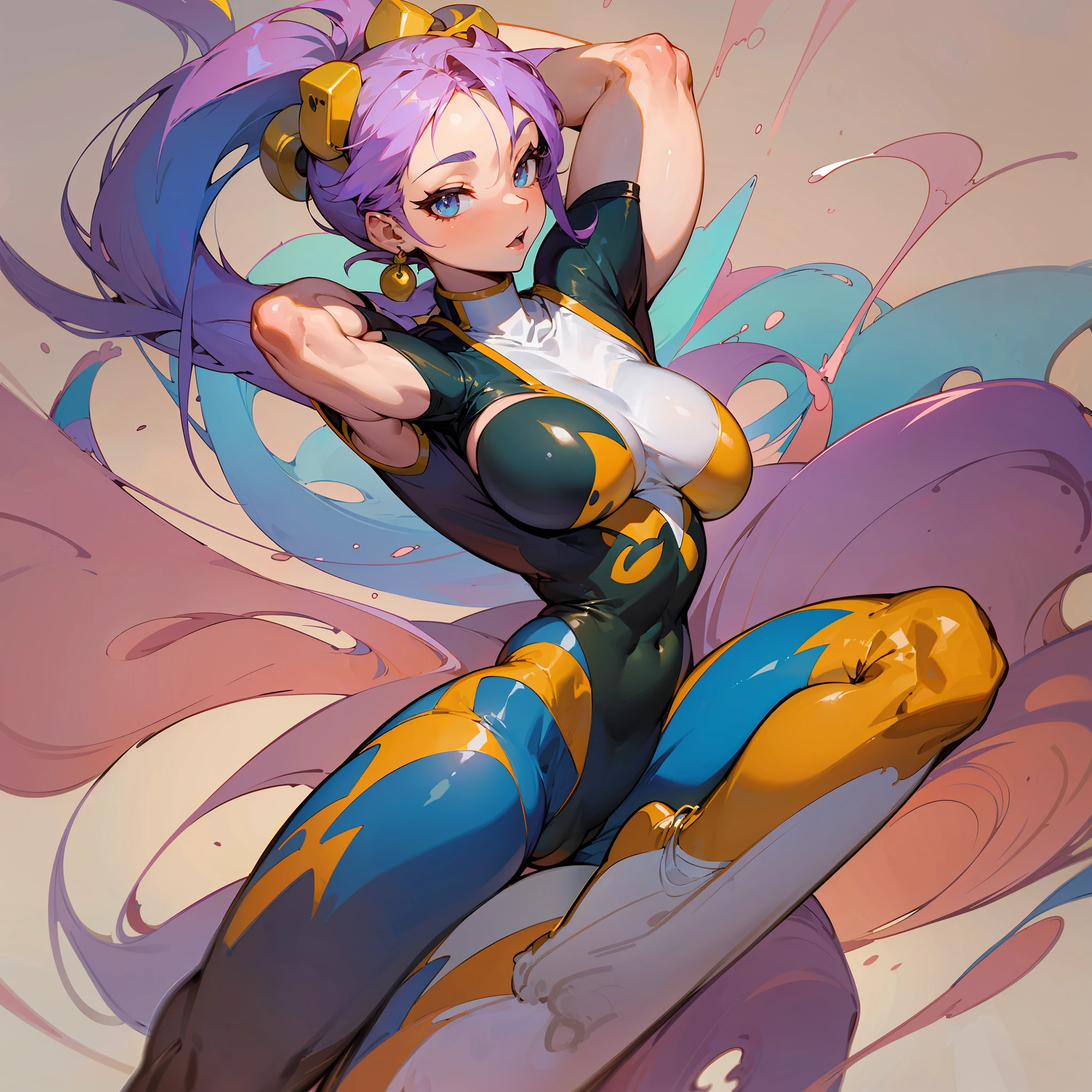 (level difference: 1.8), (Paint colliding and splashing on the canvas:2.3 ) miaobishenghua painting, a closeup of a beautiful cartoon woman with toned and y derrière, in dynamic pose, with tight gym-appropriate clothing emphasizing curves, smooth skin, and confident expression. (detailed, high quality:0.8), derrière shapely, commission, Lola fanart, insanely inflated hips, Cammy, stronger pose, curving, lit from behind "watercolor:1.5, watercolor (watercolor (hight \\\\)  )":0.6 --auto --s2