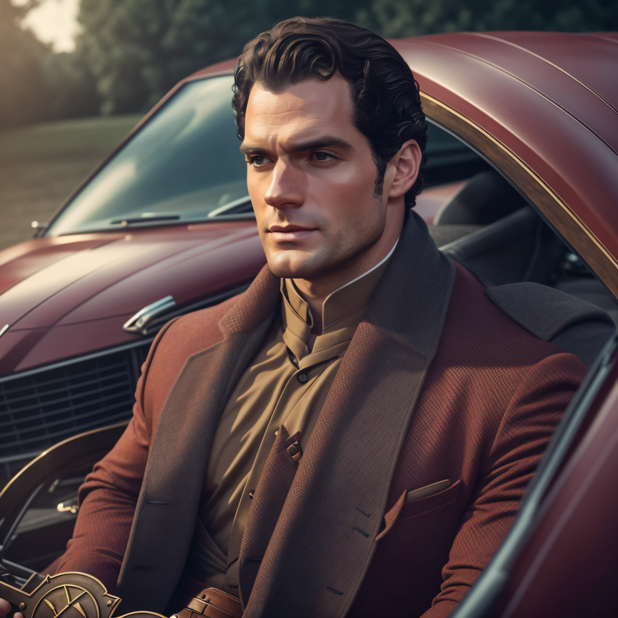 A handsome man in the style of Henry Cavill