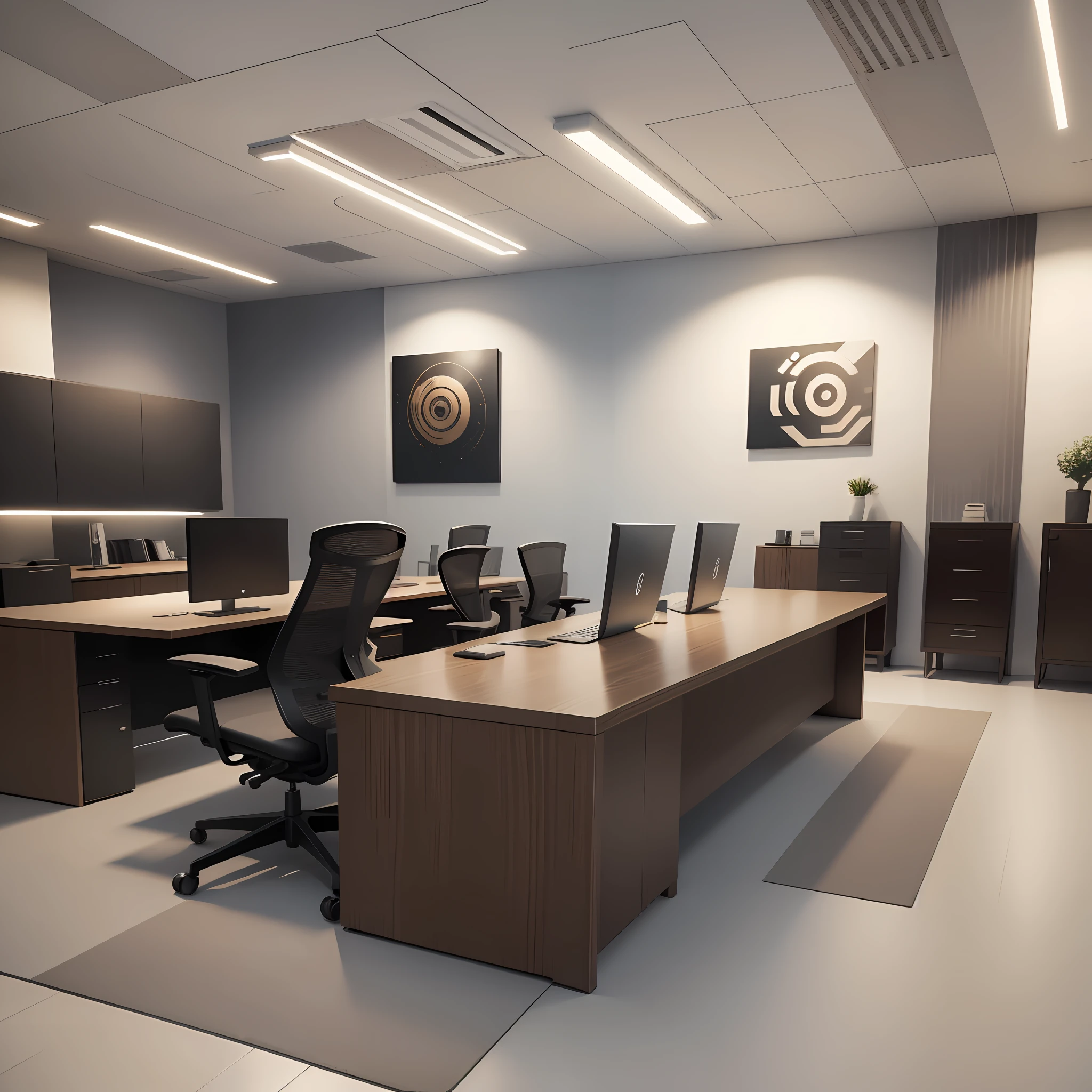 office, 3 x 2,5 meters, table with 2 x 0,90 meters, modern, elegance, realistic, 8k --auto --s2