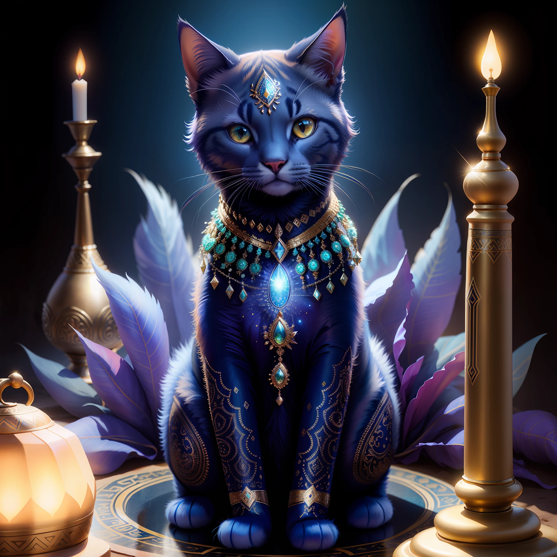 Realistic Arabian style cat in the desert
