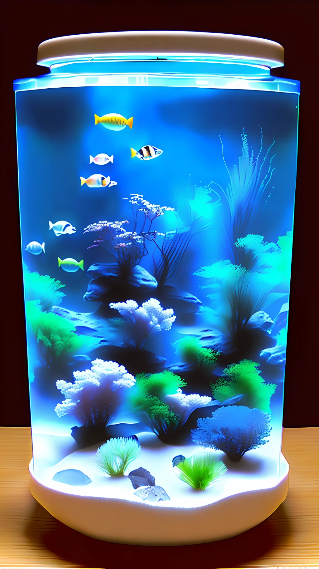 Large blue and white porcelain fish tank