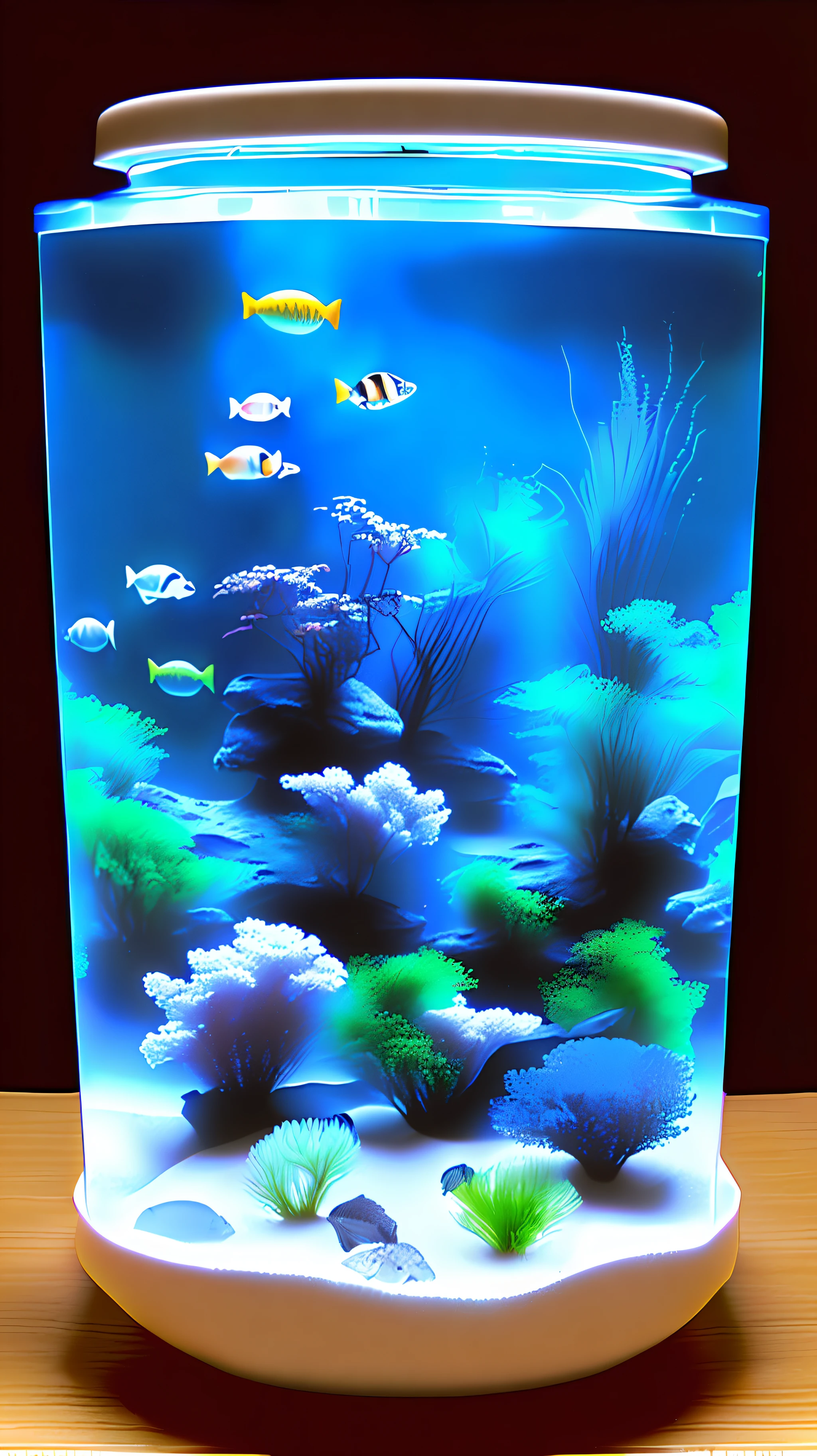 Large blue and white porcelain fish tank