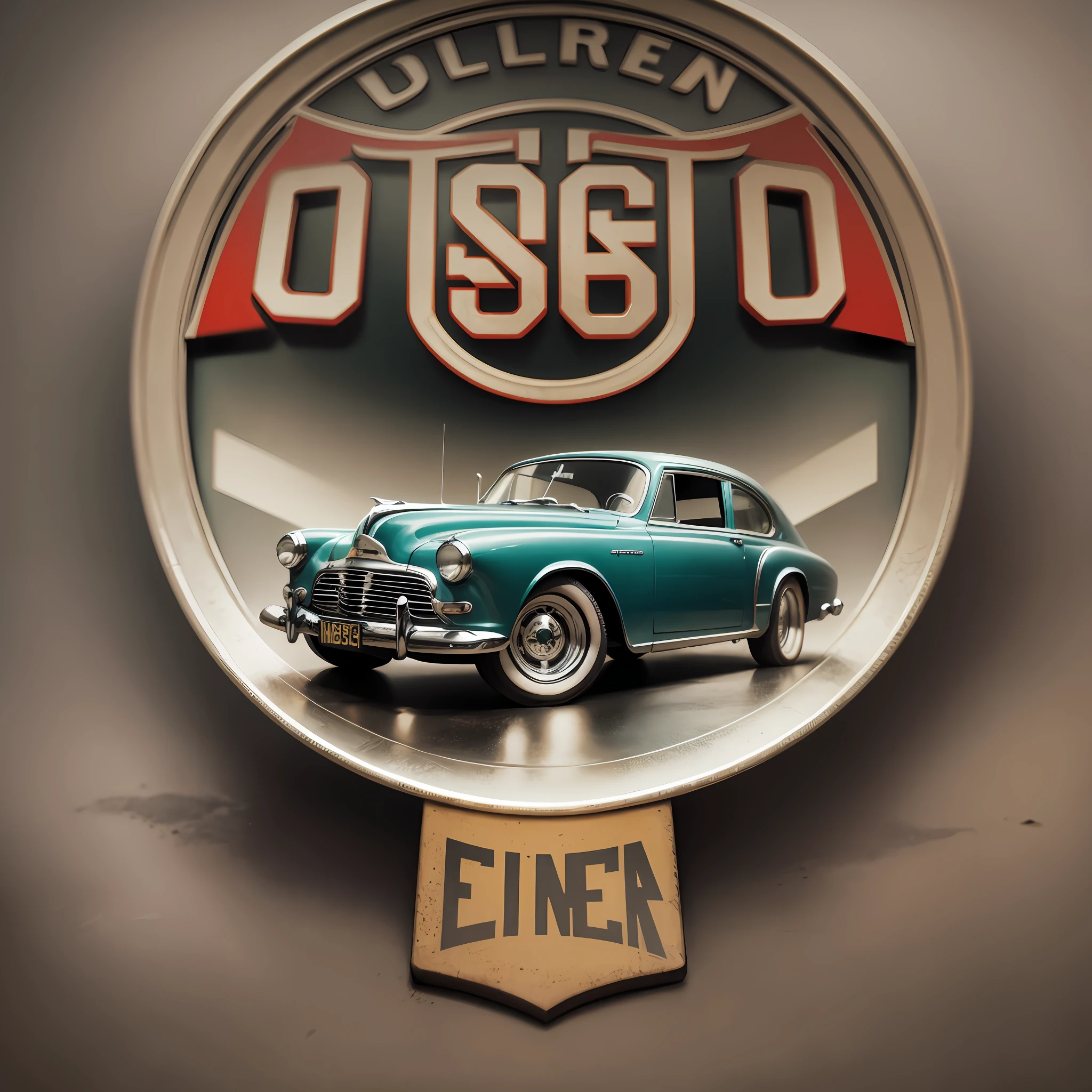 Vintage logo emblem, car, retro color --auto --s2