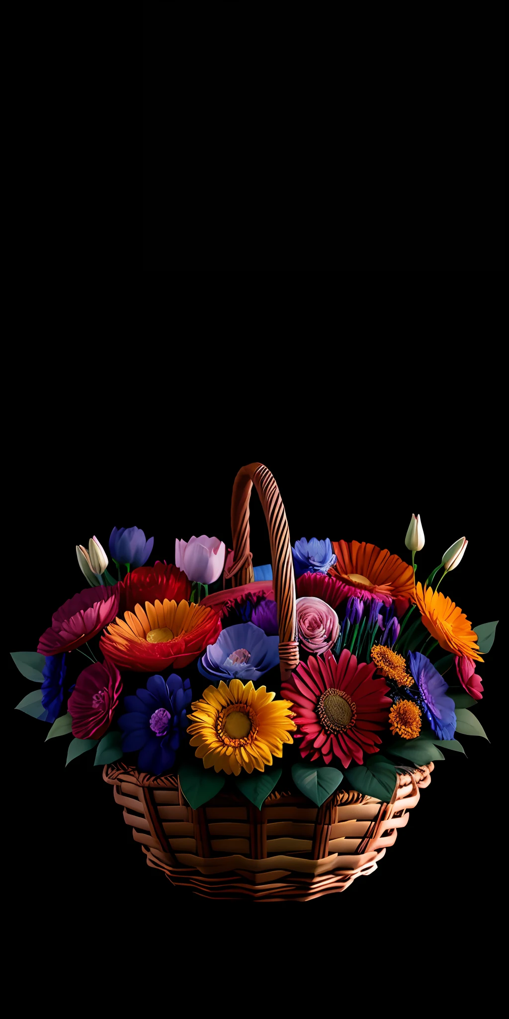 A basket of flowers,
yang08k, photography, beautiful, black background, colorful,realistic,
masterpieces, top quality, best quality, official art, beautiful and aesthetic,
