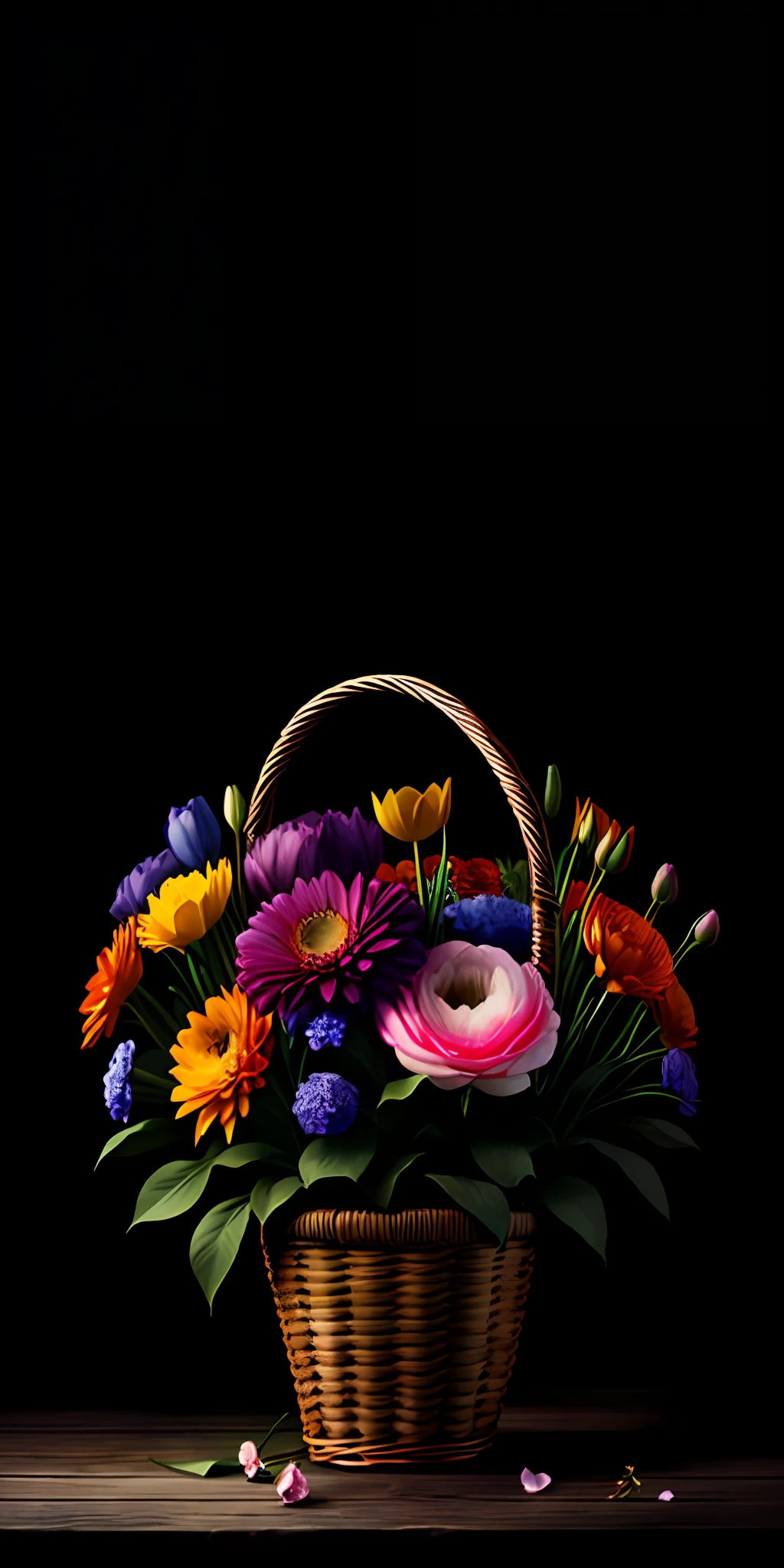 A basket of flowers,
yang08k, photography, beautiful, black background, colorful,realistic,
masterpieces, top quality, best quality, official art, beautiful and aesthetic,
