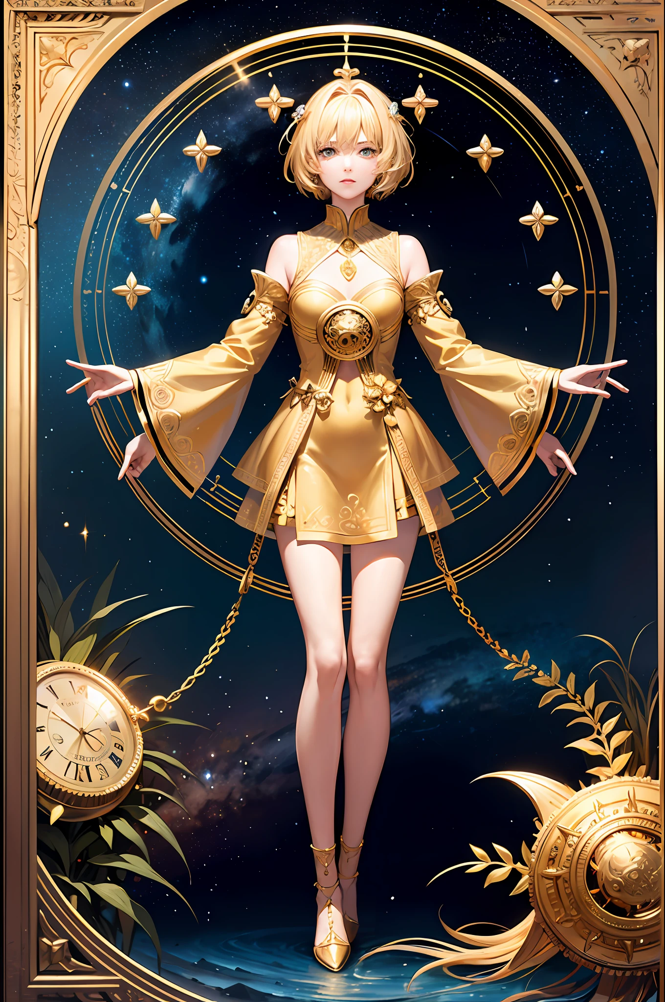 Realistic, (Masterpiece, Top Quality, Best Quality, Official Art, Beautiful and Aesthetic: 1.2), Very Detailed, Fractal Art, Colorful, Most Detailed, Leo, (Abstract Background: 1.5) (1girl: 1.3), (Cat class), yellow hair, bright eyes, earnest, combed back, short hair, , milky way, huge magical gold Leo astrolabe,dream,fantasy, gold trim,beautiful detailed sky,Style and Decoration for Leo, leo goddess,(nsfw:0.8)
delicate refective and high glass guardrail board