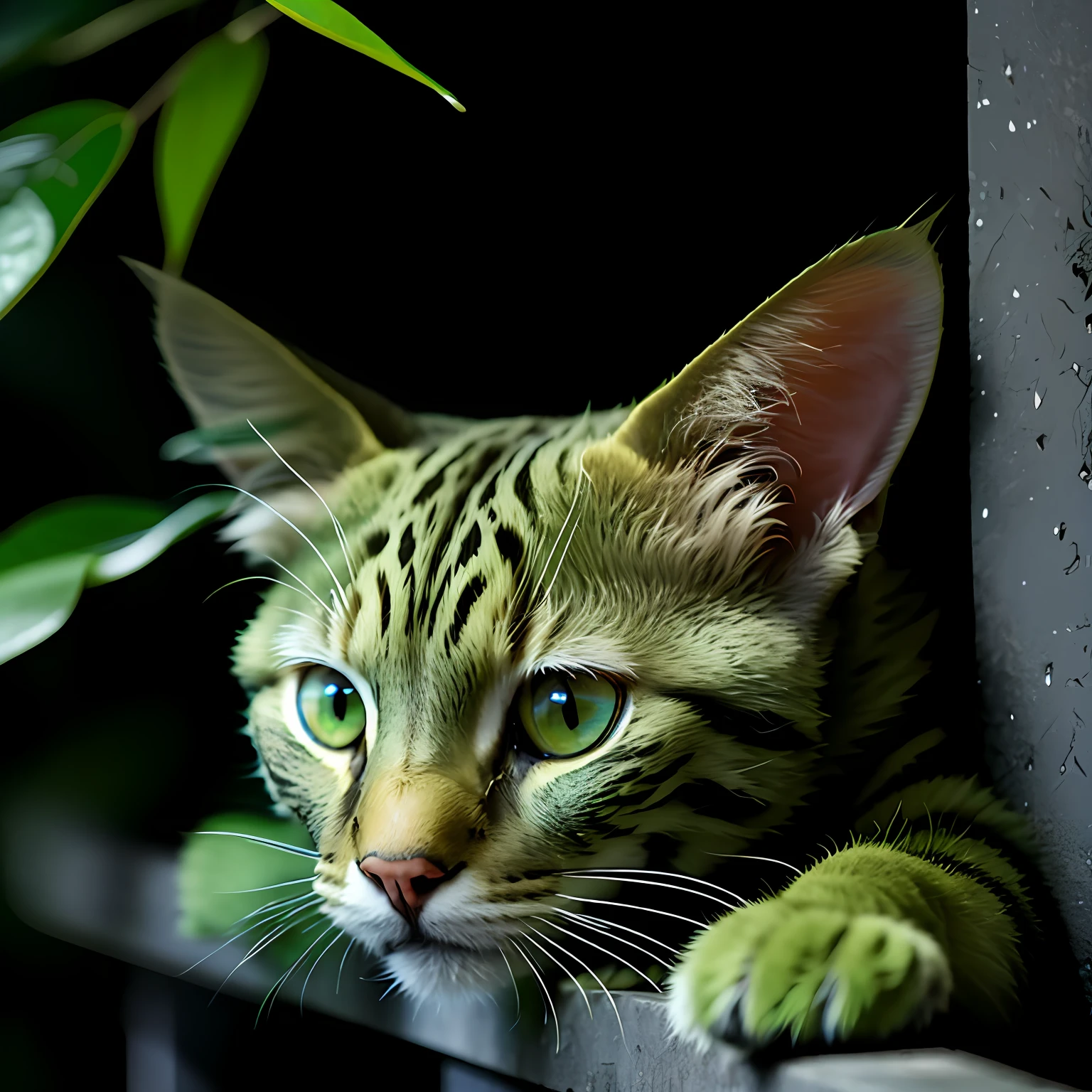 Green cat