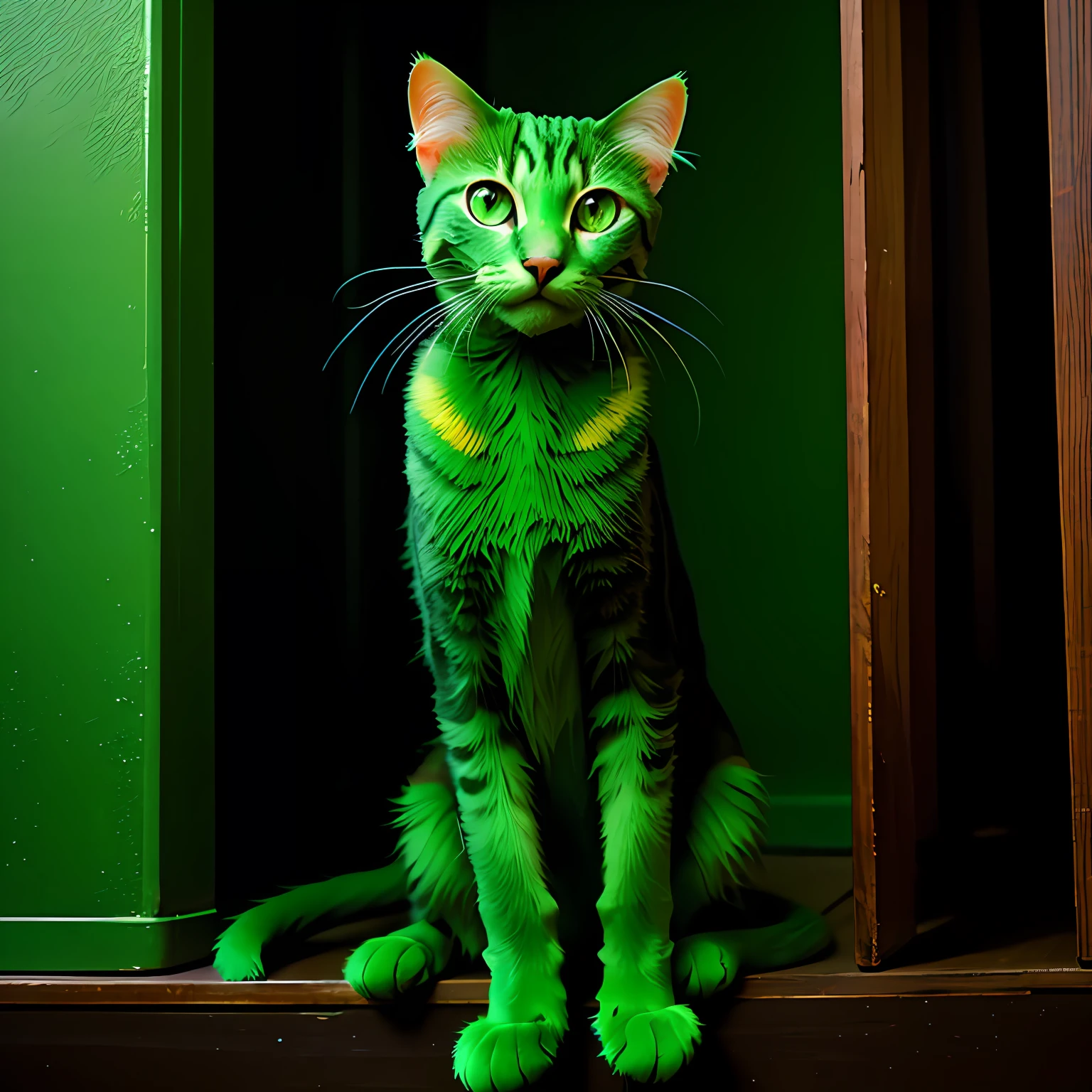 Green cat