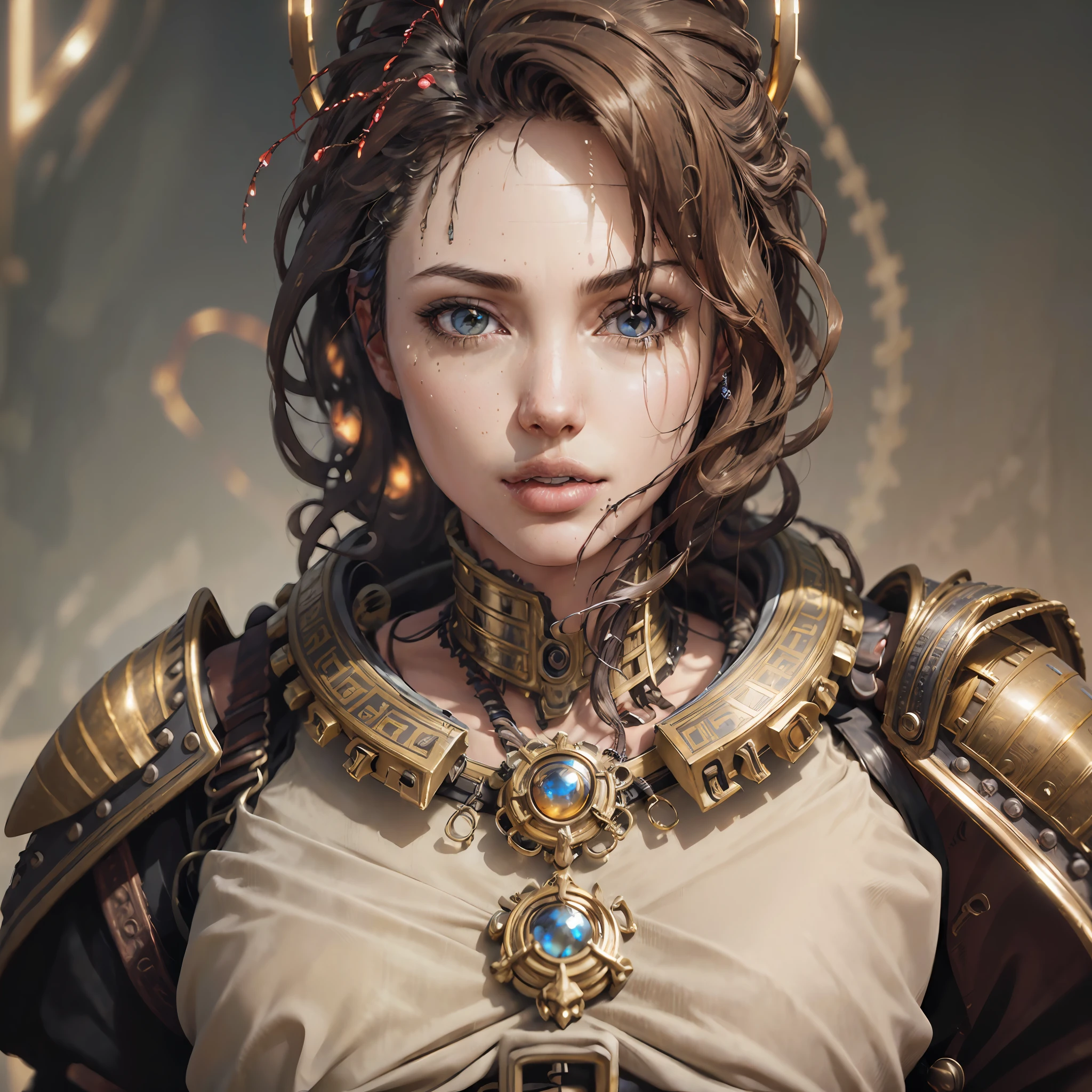 1brunette boy , (((ultra realistic details)), portrait, global lighting, shadows, octane render, 8k, ultra sharp, metal, intricate, detailed ornaments, cool colors, egyptian detail, highly intricate details, realistic light, trend in cgsociety, bright eyes, front camera, neon details, mechanical limbs, blood vessels connected to tubes, mechanical vertebra attaching to the back, mechanical cervial attaching to the neck, sitting, wires and cables connecting to the head --auto --s2