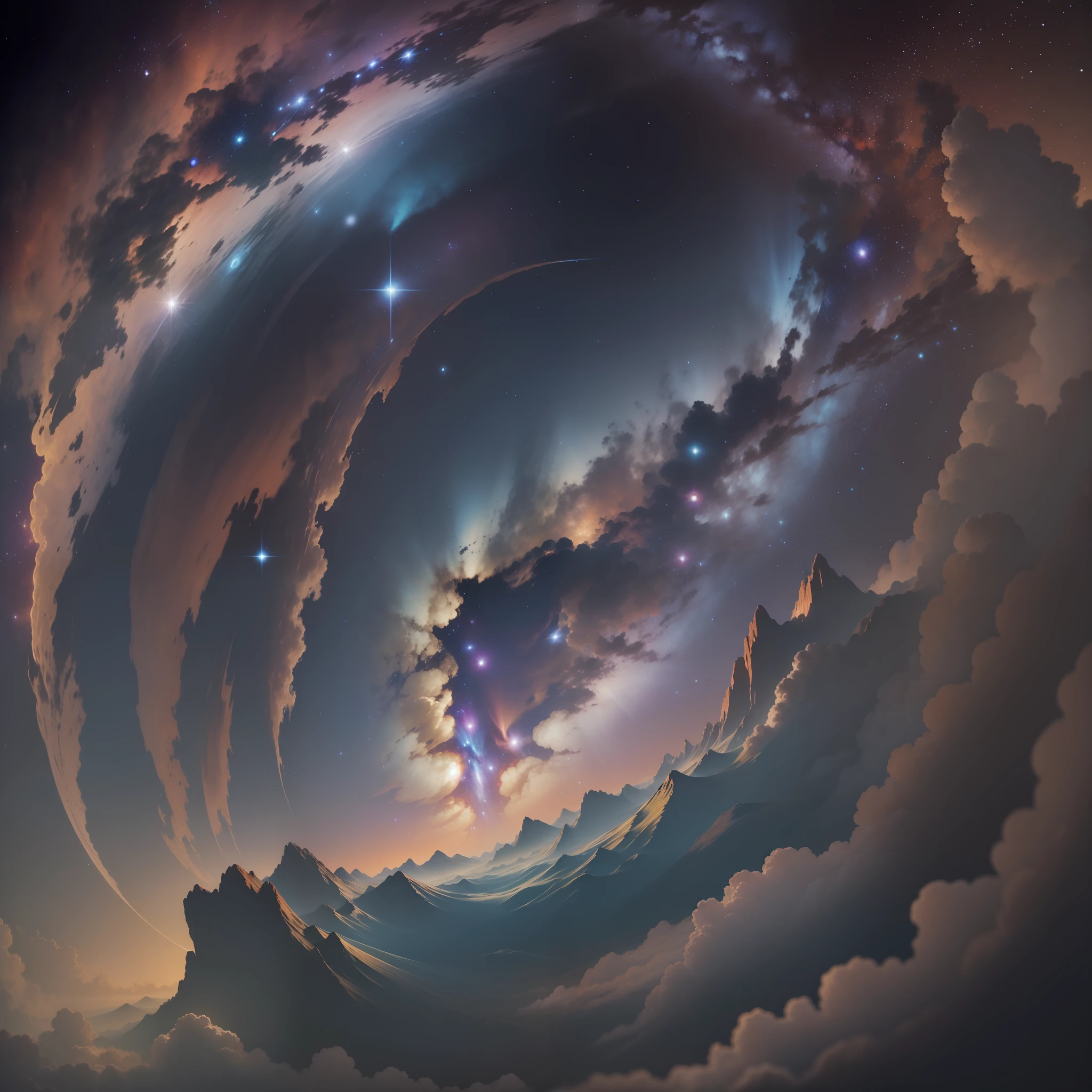 image of "The 12 signs of the zodiac" is captured in vivid detail. The image features a mesmerizing celestial backdrop, showcasing the shimmering Milky Way galaxy as it stretches across the night sky. The constellations representing the 12 zodiac signs are depicted with remarkable clarity, forming intricate patterns against the vast expanse of stars. The camera used for this shot is a Nikon D850, equipped with a high-resolution full-frame sensor to capture every nuance. The lens employed is a Sigma 14mm f/1.8 Art, enabling a wide-angle perspective that encompasses the entire celestial panorama. The photograph is taken during the enchanting twilight hours, just before the transition from night to dawn, infusing the scene with a mystical ambiance. The style of the photograph is artistic and ethereal, accentuating the celestial wonders above. To enhance the overall effect, a vintage film emulation is applied, reminiscent of Kodak Ektar 100, enriching the colors and adding a touch of nostalgia.