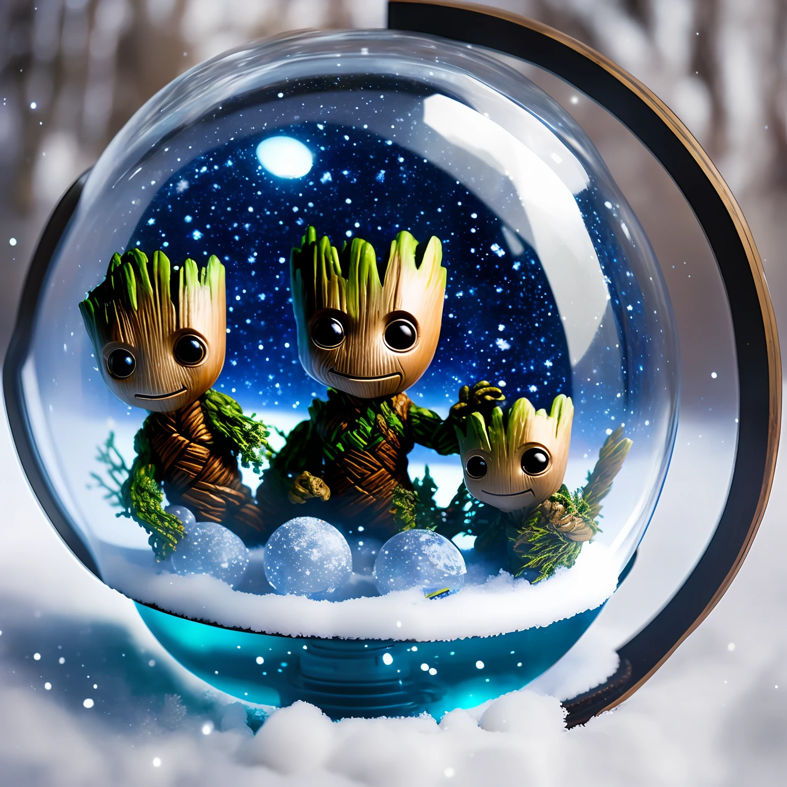 Baby Groot Guardians of the Full-Body Galaxies
Inside a snow globe