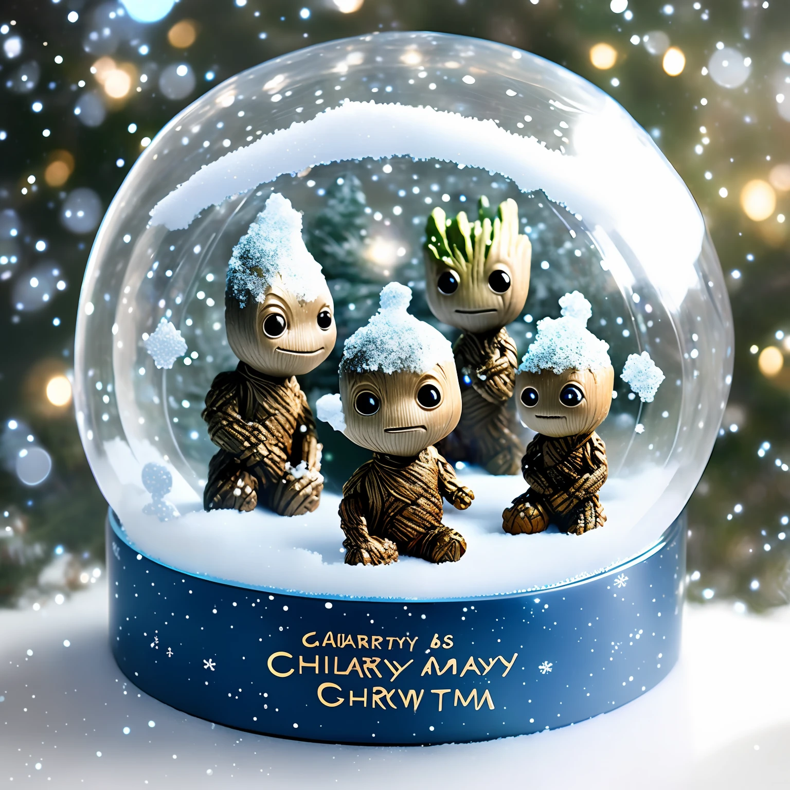 Groot Guardians of the Full-Body Galaxies
Inside a Christmas-themed snow globe