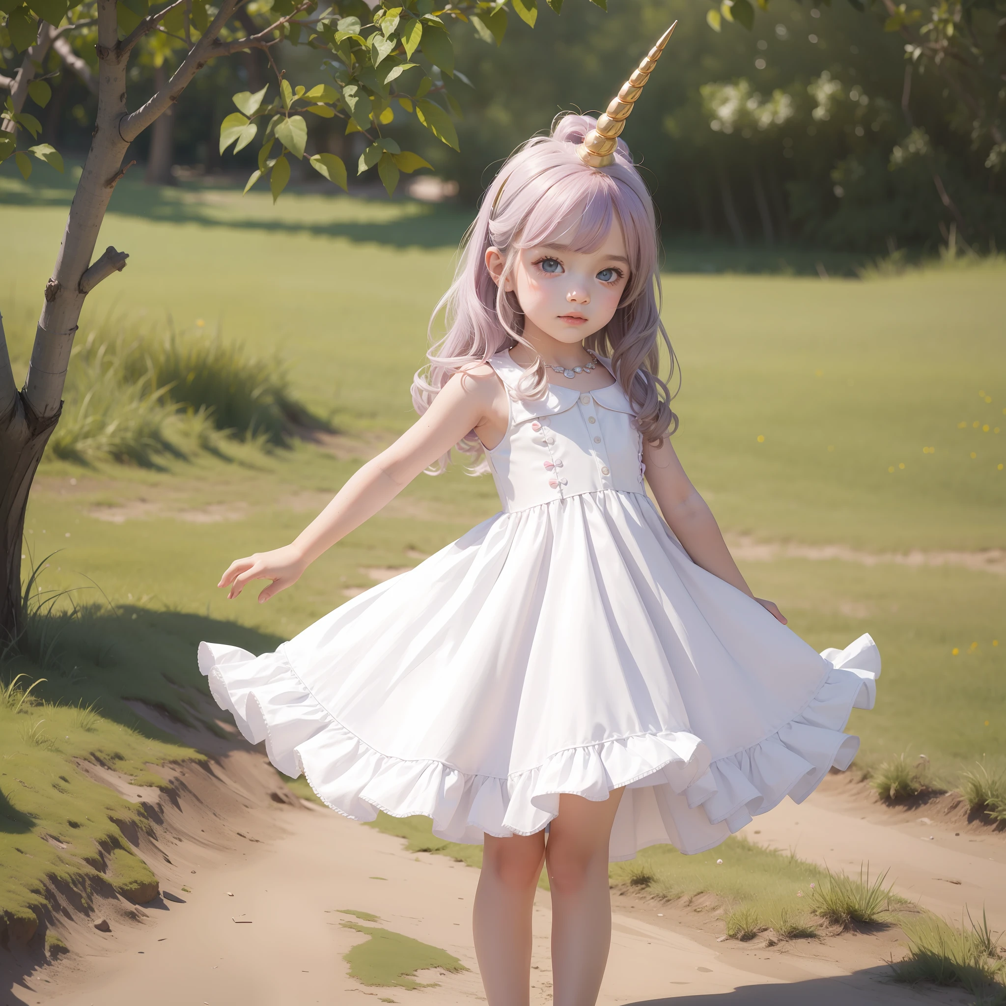 cute and beautiful vogue toddler model poses dressed as an unicorn for a photoshoot