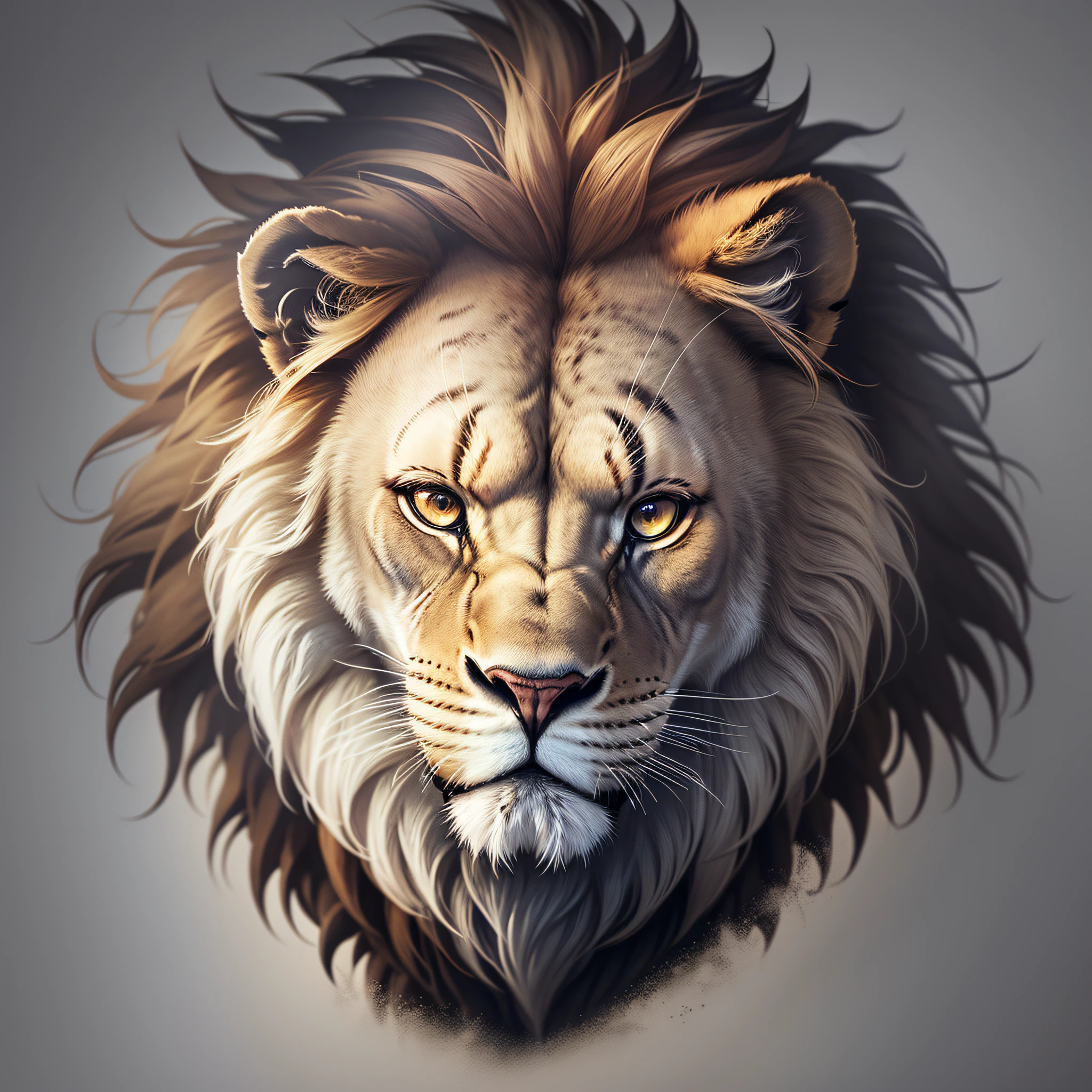 Lion, strong, powerful, dark background --auto --s2