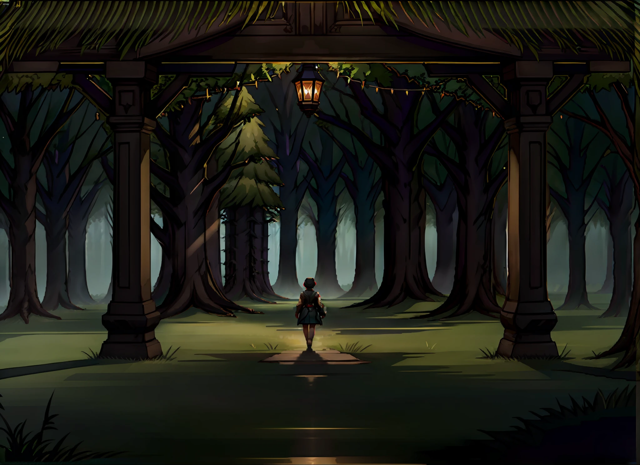 Masterpiece, best quality, (very detailed CG unified 8k wallpaper), dynamic lighting, (charming dark Night elf forest), dimly lit forest, meadow, bathed in dark and ethereal light, highlighting every intricate detail, adding dreamy quality to the scene, mysterious times, dreamy details, rainy weather, mysterious, warm and friendly atmosphere, atmospheric dust, Underground Scattering, Light Tracing, Depth of Field, Bokeh, Vivid Colors, Realistic Shadows, Beautiful Details, Film, Octane rendering, Light Tracing, Game Character,, anatomically correct, large 2D character sprite