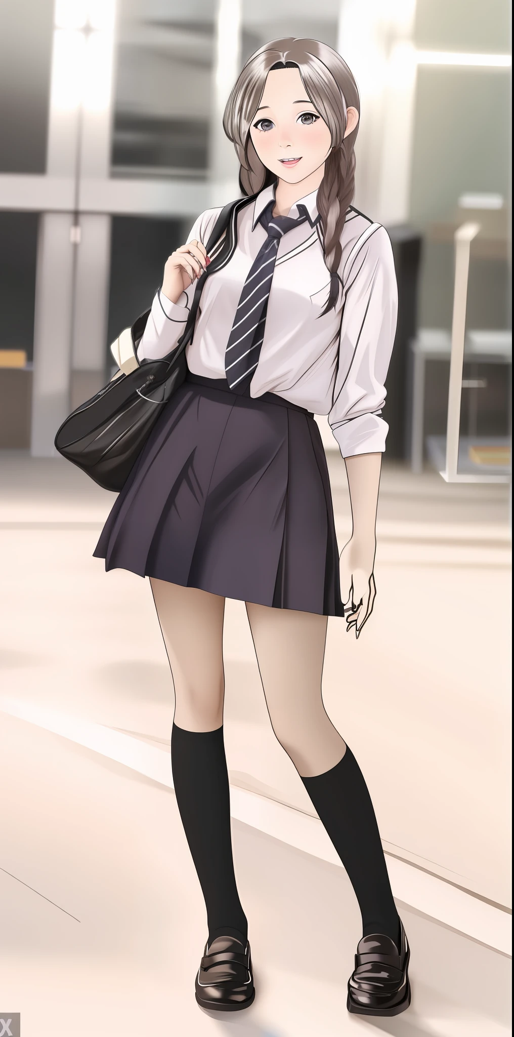 lifelike schoolgirl, surreal schoolgirl, photorealistic girl rendering, student uniform, lifelike young girl, photorealistic, schoolgirl,