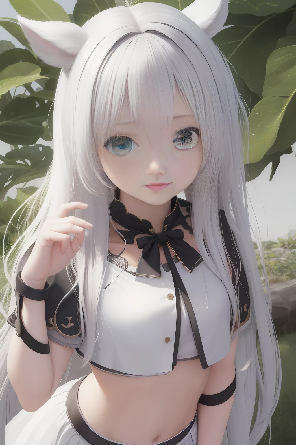 best quality, masterpiece,White hair, green eyes, sistineFibeldef, sistineFibelrnd, looking up, upper body