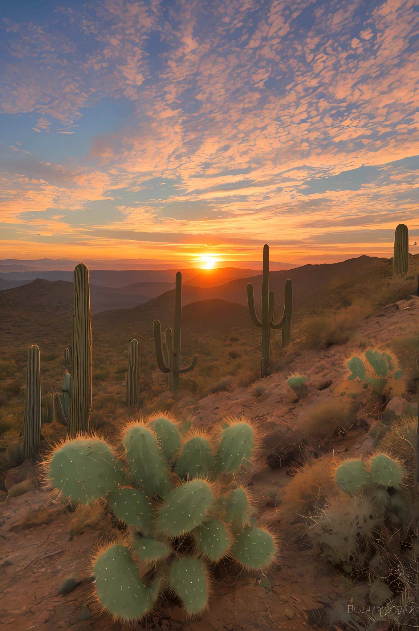 a close up of a cactus plant on a rocky hill with a sunset in the background, arizona desert, beautiful vistas with cacti, desert photography, tucson arizona, sunset in the desert, saguaro cacti, desert colors, mexican desert, unsplash contest winning photo, serene desert setting, new mexican desert background, beautiful new mexico sunset, peyote cactus desert