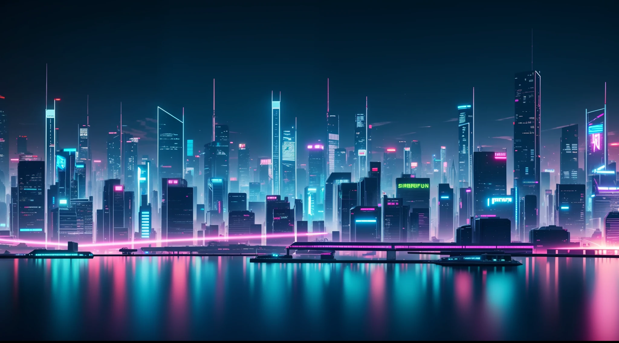 cyberpunk city, realistic skyline, cyber urban fantasy, vibrant, photorealistic, realistic, dramatic, dark, sharp focus, 8k