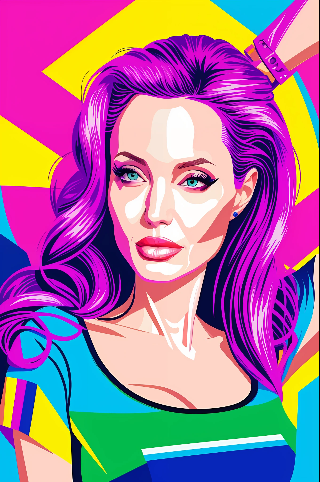 tshirt vector, angelina jolie
synthwave, vivid colors,
detailed