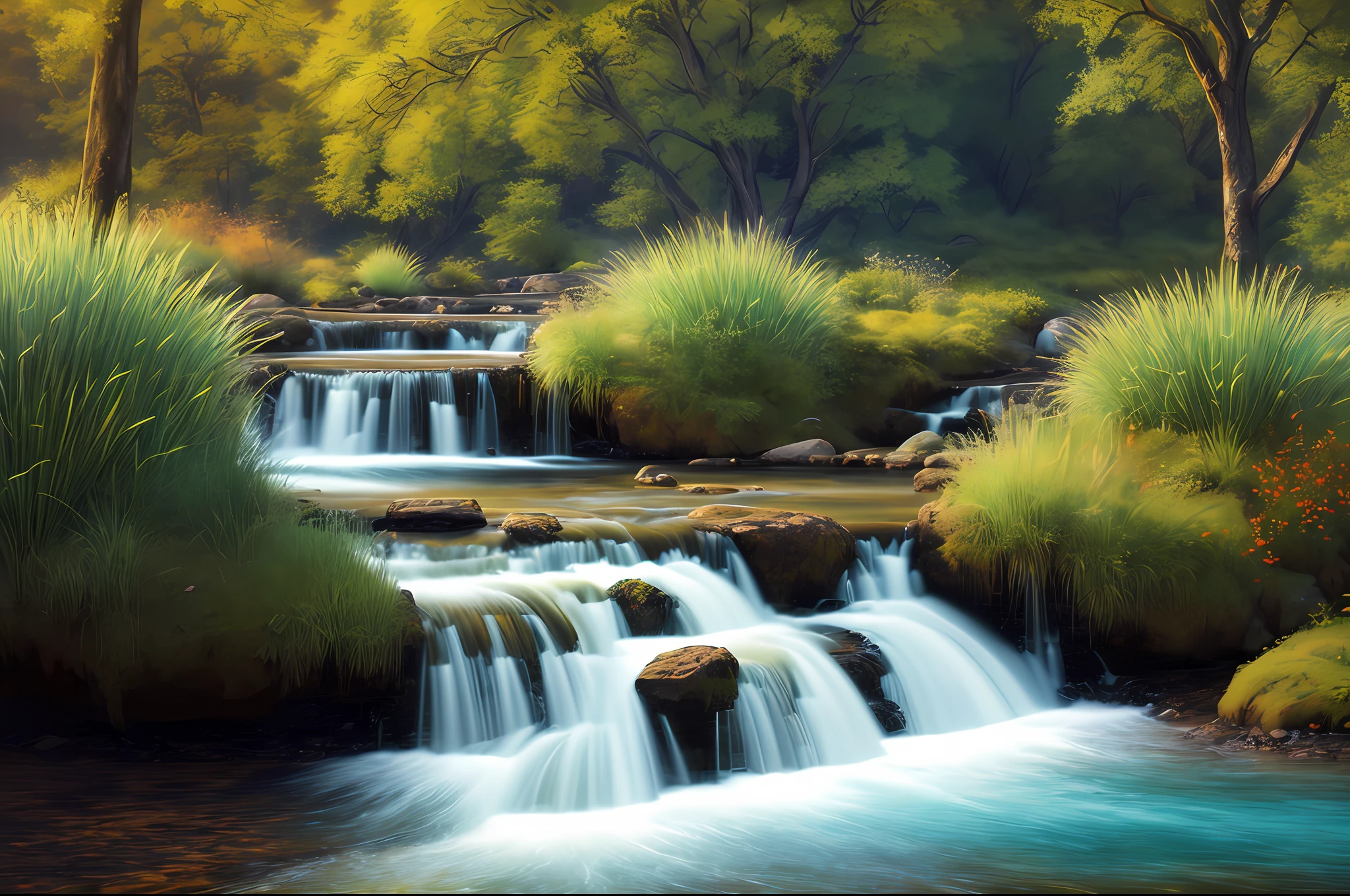 landscape,water,(extremely detailed CG unity 8k wallpaper), most beautiful artwork in the world,professional majestic oil painting,intricate, High Detail, Sharp focus, dramatic, photorealistic painting art