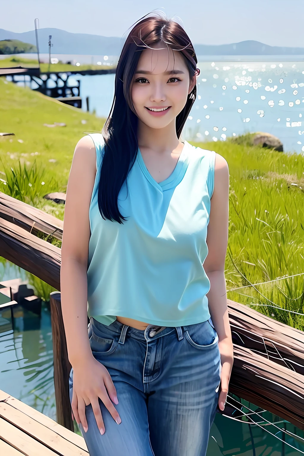 Asian beauty in her early 20s working in the fishing industry