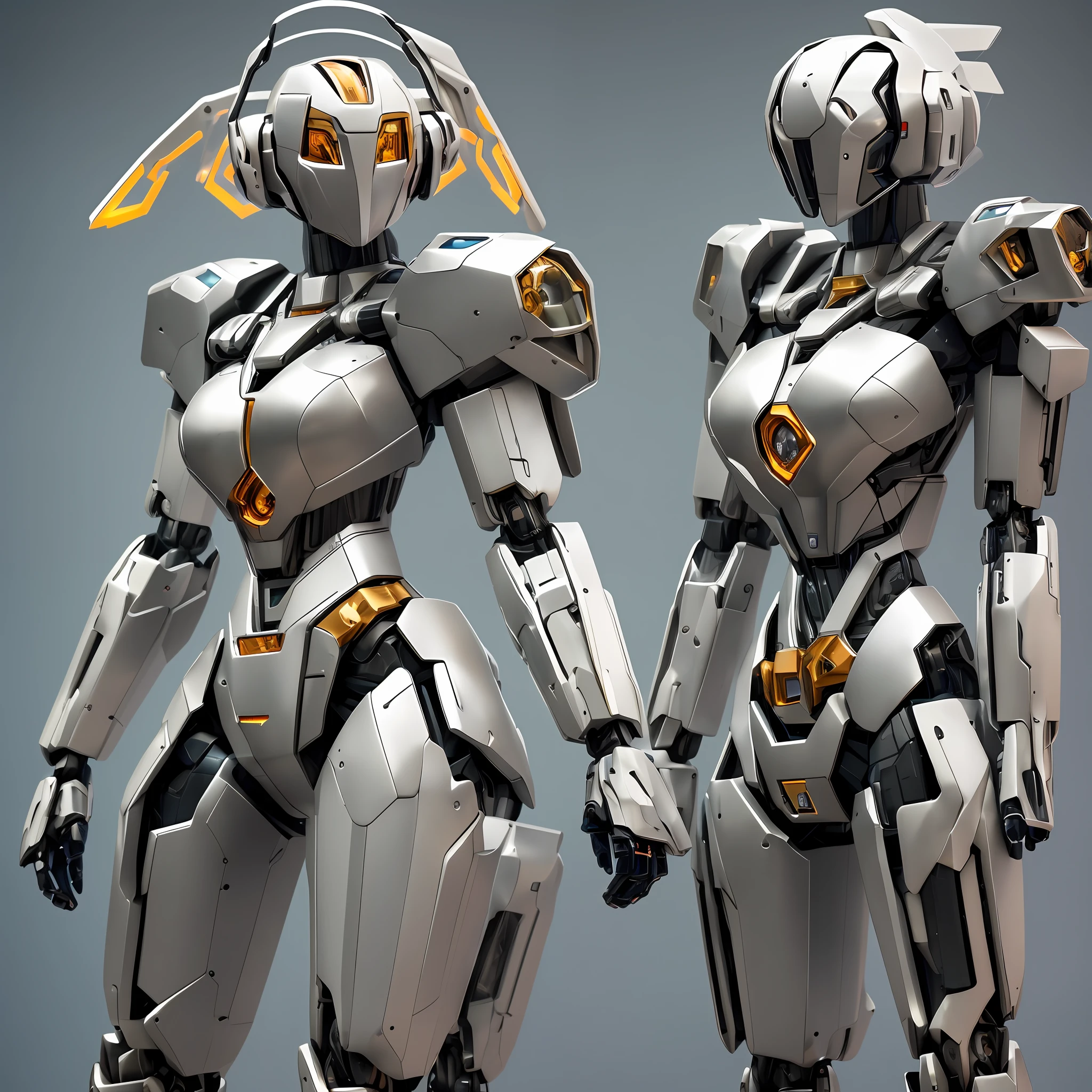 (Female humanoid mecha, ultra-realistic: 1.2),(well-crafted joints: 1.1),(mechatronics: 1.1),full-body model facing the camera, (best pose to model: 1.1), (surrealism: 1.05),(8k: 1.05),(super detailed: 1.1) --auto --s2