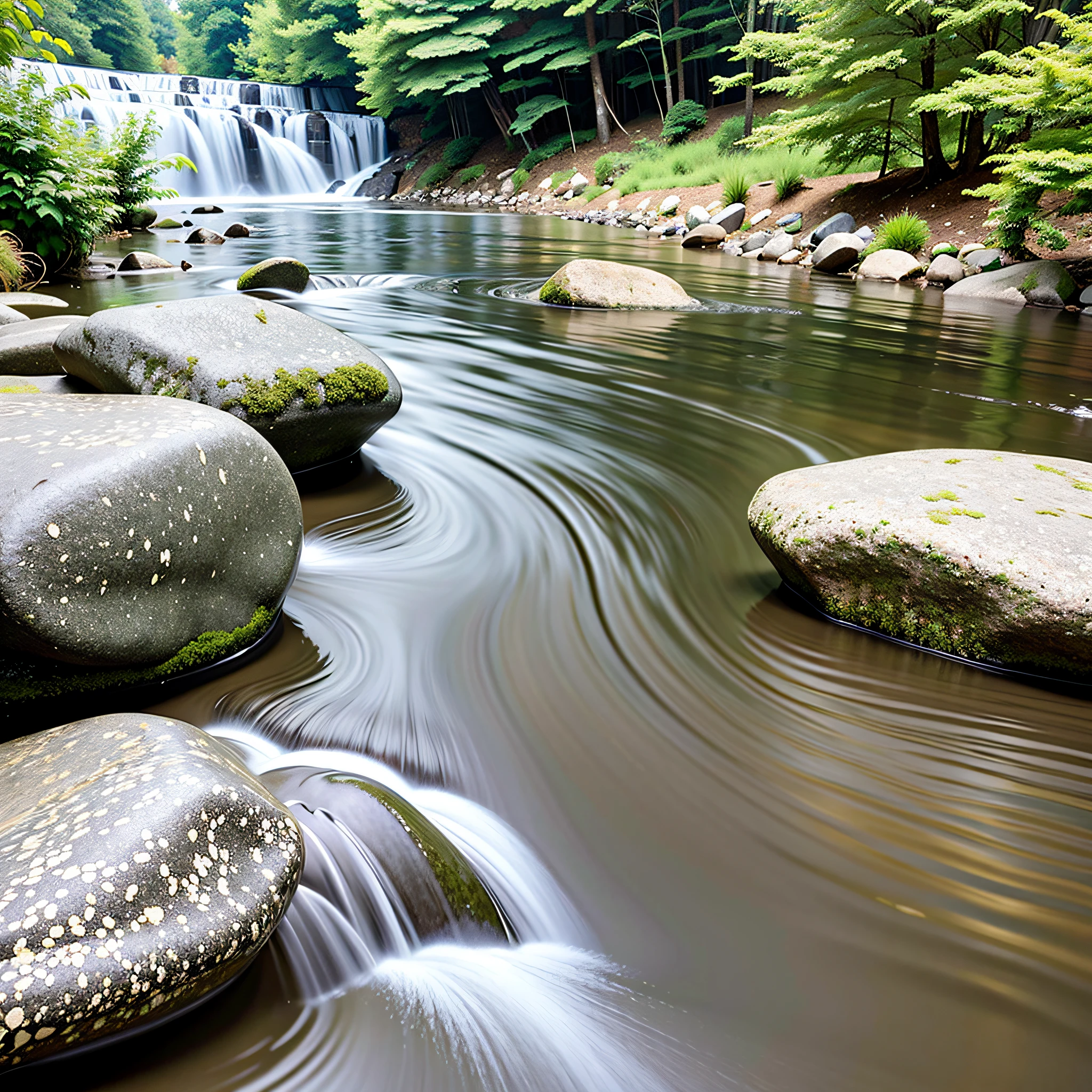 River gushing between two rocks