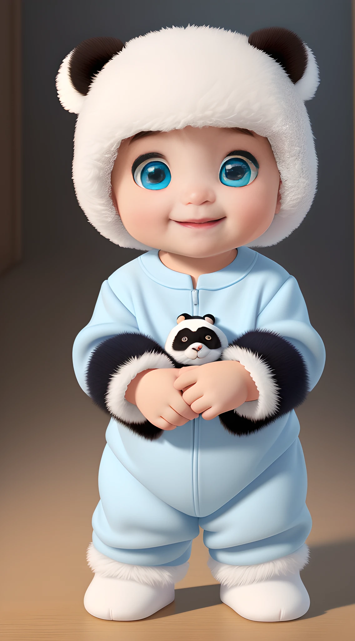 (masterpiece), (best quality), (ultra-detailed), (full body:1.2), Super cute, Baby, Pixar, Baby panda in pajamas, Big bright eyes, Fluffy, Smile, Delicate and fine, Fairy tales, Incredibly high detailed, Pixar style, Bright color palette, Natural light, Simple background with pure color, Octane render, Trending on Artstation, Gorgeous, Ultra wide angle, 8k, HD, Realistic