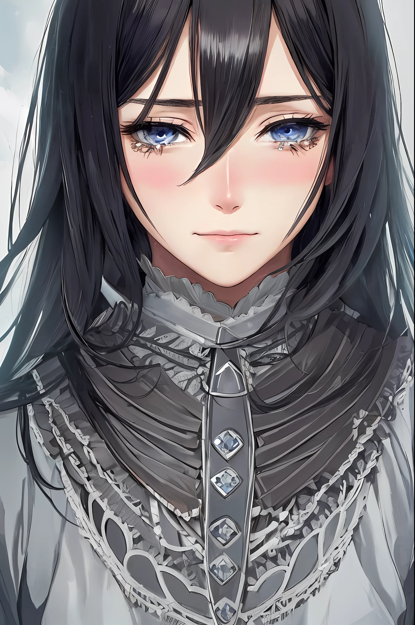 ((best quality)), ((highly detailed)), masterpiece, ((official art)), detailed face, beautiful face, (mad), crying, sad, blushing, (detailed eyes, deep eyes), (1girl), bluethebone, mikasa