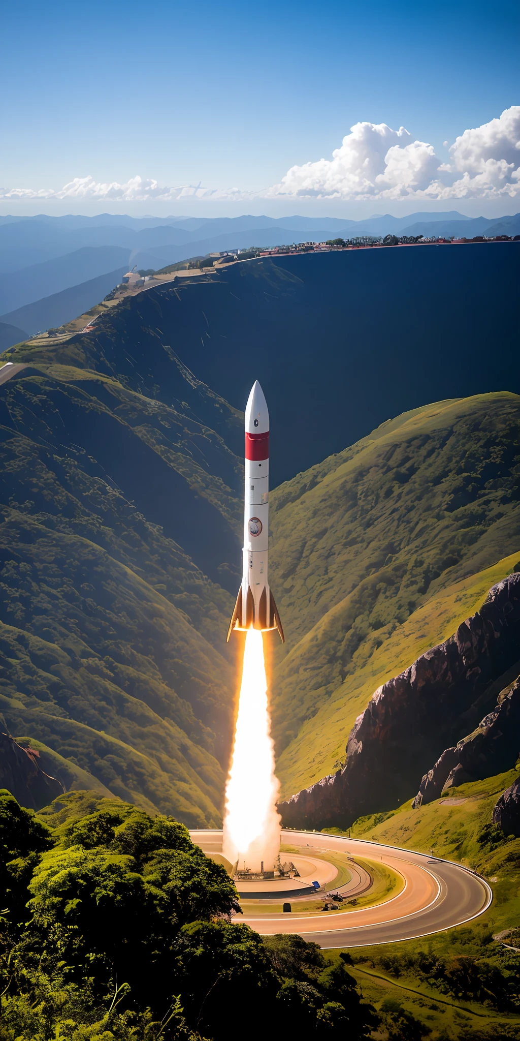 Saturn rocket 5 takes off from the Serra do Curral in Belo Horizonte