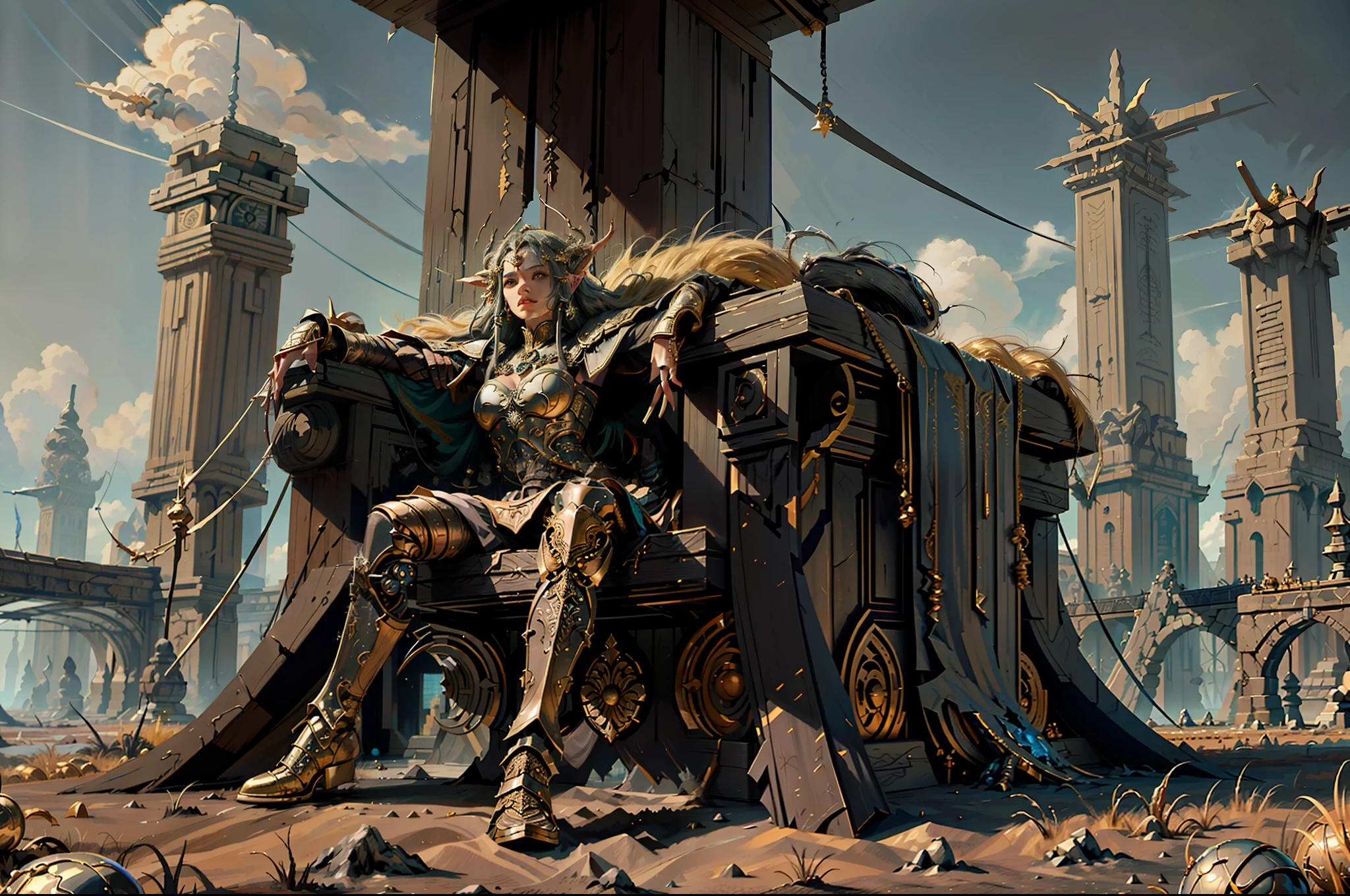 ((Best quality)), ((masterpiece)), (highly detailed:1.3)3D,tanjoreai , Amidst a realm of enchantment and mythical wonders, tales of (heroes:1.1) and (heroines:1.2) unfold. In this realm, ancient prophecies foretell the rise of a chosen champion destined to confront a malevolent force threatening to plunge the world into eternal darkness. The path to victory lies scattered across exotic and otherworldly landscapes, from mist-shrouded forests to towering crystalline peaks and (ethereal floating islands:1.1).Harnessing the arcane arts, (mighty wizards:1.1) conjure spells that weave intricate patterns of magic, while (elven archers:1.1) unleash arrows infused with ancient power. (Dwarven smiths craft legendary weapons:1.1) imbued with the essence of mythical creatures, capable of vanquishing even the most formidable foes.The heroes embark on a perilous quest, guided by ancient scrolls and cryptic riddles. Along their journey, they encounter wise mystics, shape-shifting creatures, and (mysterious sorceresses:1.1) who possess forbidden knowledge.As the heroes traverse the realms, ancient ruins and forgotten temples reveal long-lost secrets and powerful artifacts. The clash of steel and the crackling of (magical energies:1.1) echo through ancient battlegrounds, as the destiny of the world hangs in the balance. The heroes must summon unwavering courage, unwavering unity, and unlock their true potential to overcome seemingly insurmountable odds and fulfill their heroic destinies.In this realm of high fantasy, where the realms of magic and technology intertwine, where legends are born and (epic:1.2) sagas unfold, where heroes rise and villains fall, embark on a grand adventure that will captivate the imagination and transport you to a world where anything is possible,HDR (High Dynamic Range),Ray Tracing,NVIDIA RTX,Super-Resolution,Unreal 5,Subsurface scattering,PBR Texturing,Post-processing,Anisotropic Filtering,Depth-of-field,Maximum clarity and sharpness,Multi-layered textu