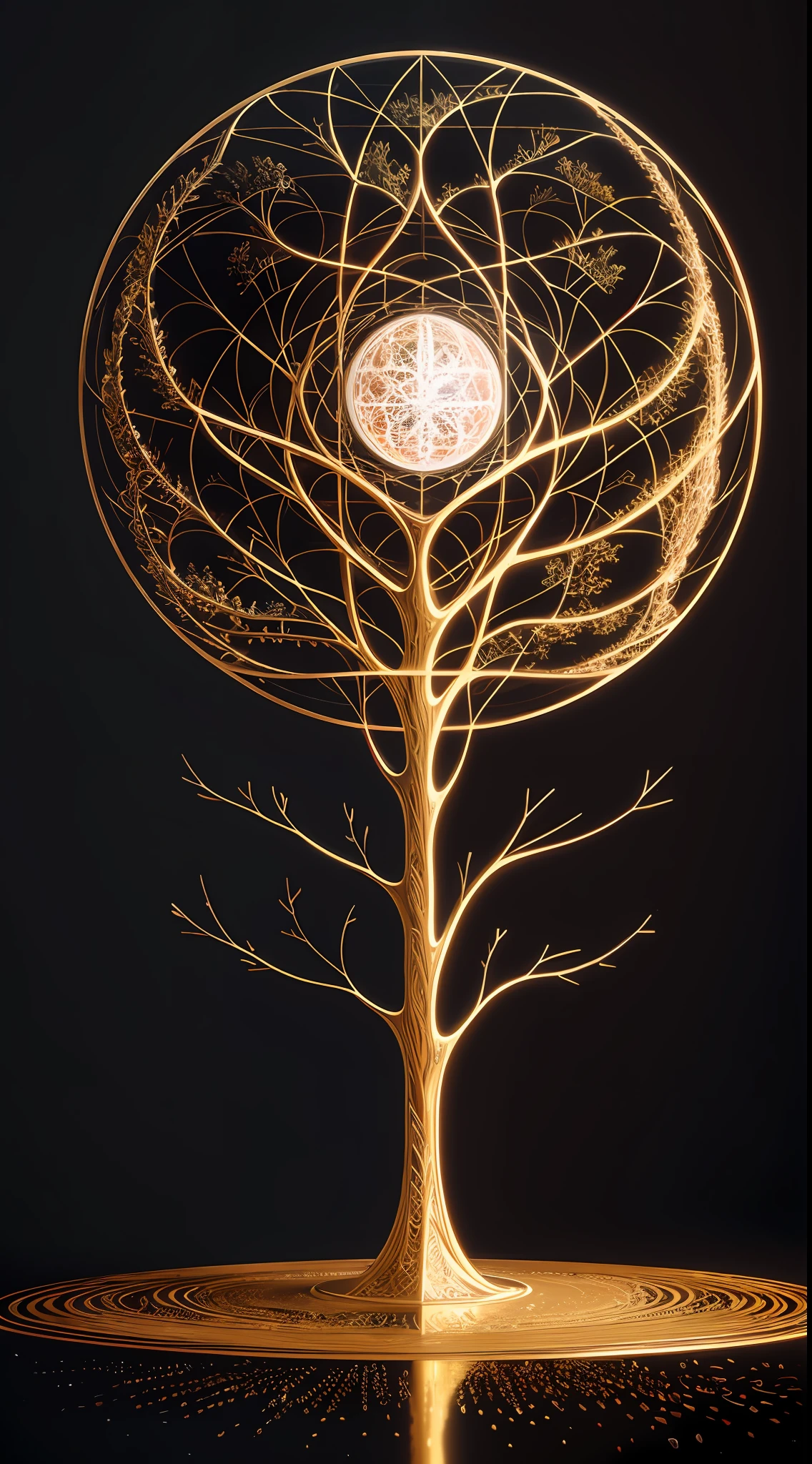 Beautiful symmetrical full body photo painted in oil with thick brushstrokes and wet paint, Fibonacci, golden ratio, melted wax, visible brushstrokes, surrounded by crystal spheres, 3D tessellation wireframe, neural graphic, neurons, tree of life, color, love, passion, oil on canvas, thick brushstrokes, insanely detailed, 8k uhd, masterpiece, artstation, surreal