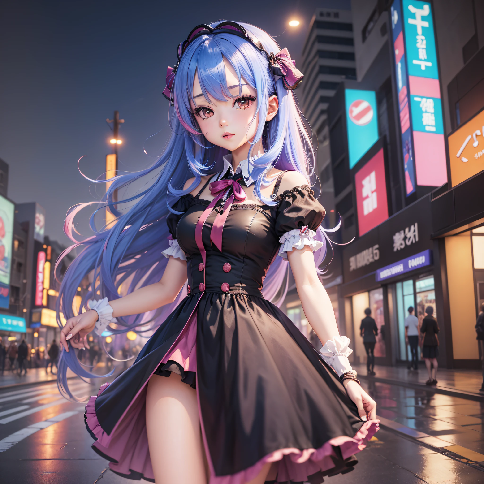 (anime girl:1.2), (colored hair:1.1), (colored dress:1.1), high-quality, anime style, 4K resolution --auto --s2