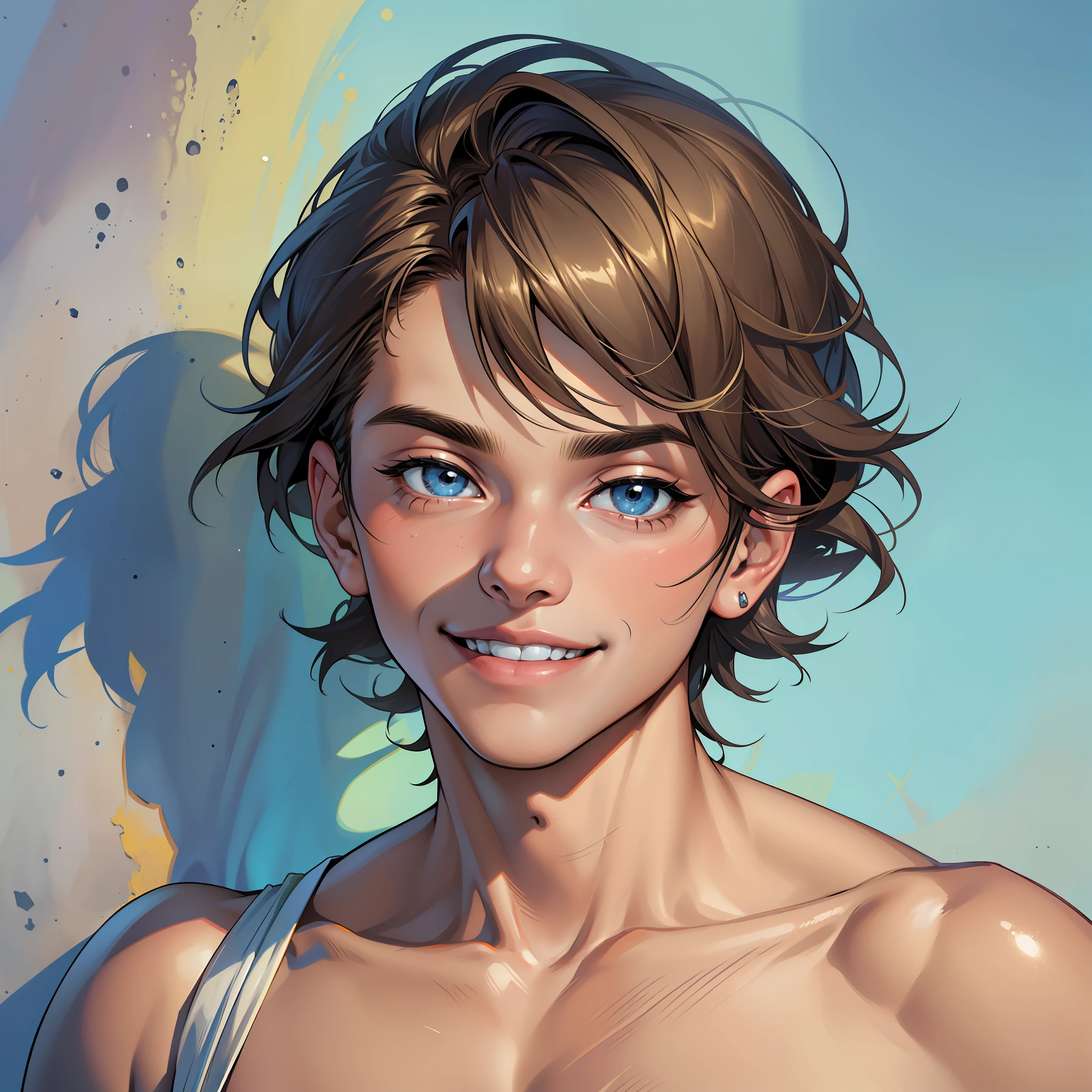 ((realista: 1.5)),((melhor qualidade)), ((obra-prima)),(detalhado)), male, youthful appearance, innocent and cute face, honest and kind smile, small and delicate.