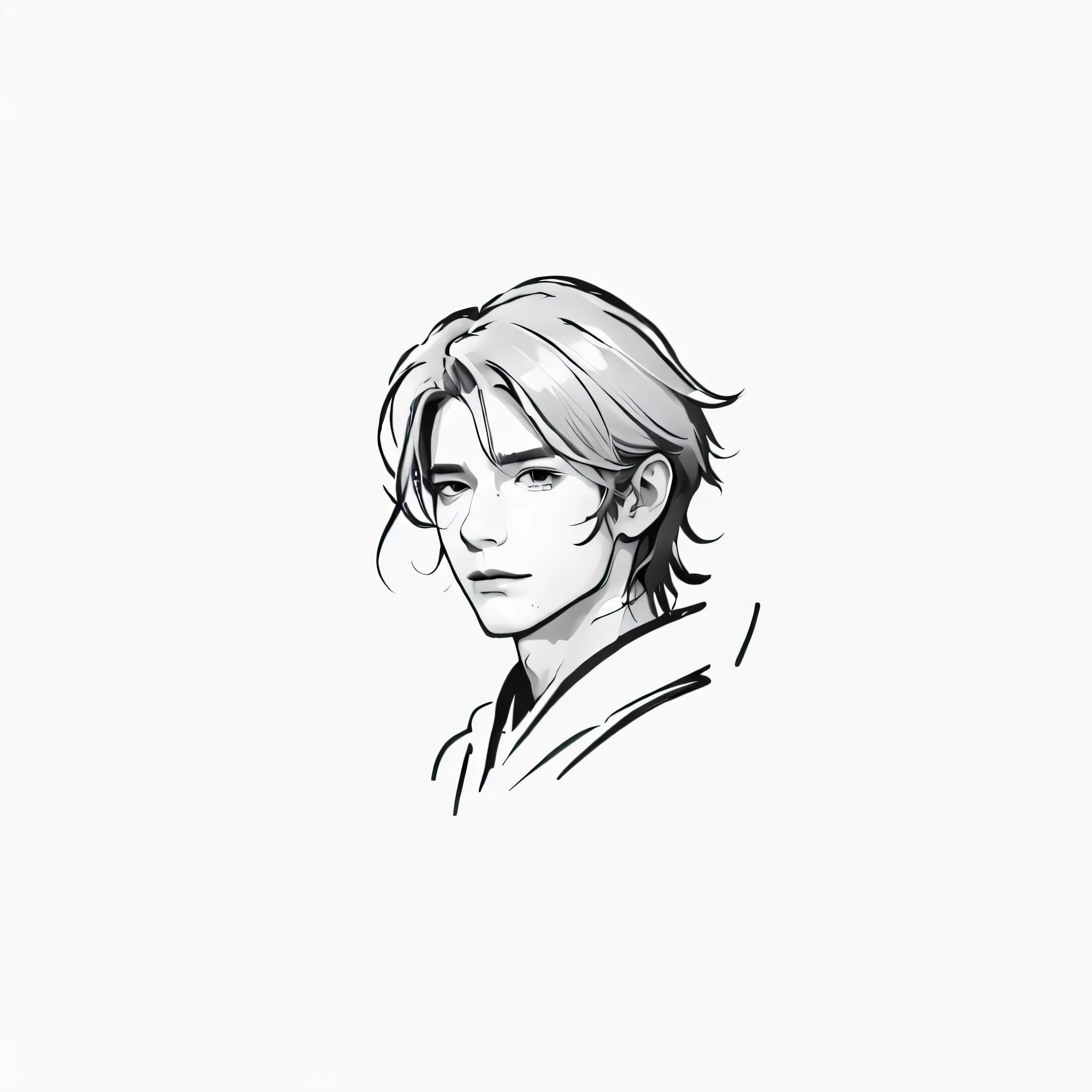 best quality, high quality, 8K, white background, {{{lineart:1.3}}}, 1boy, solo, zlayato,