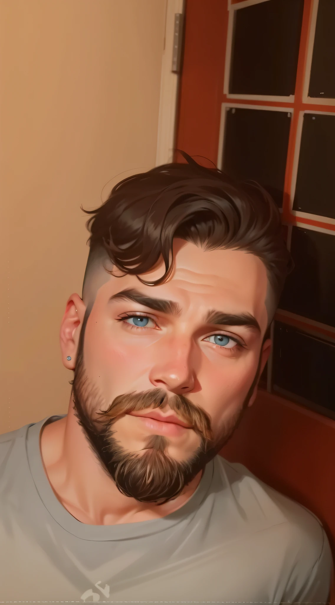 Bearded man, neon lights --auto --s2