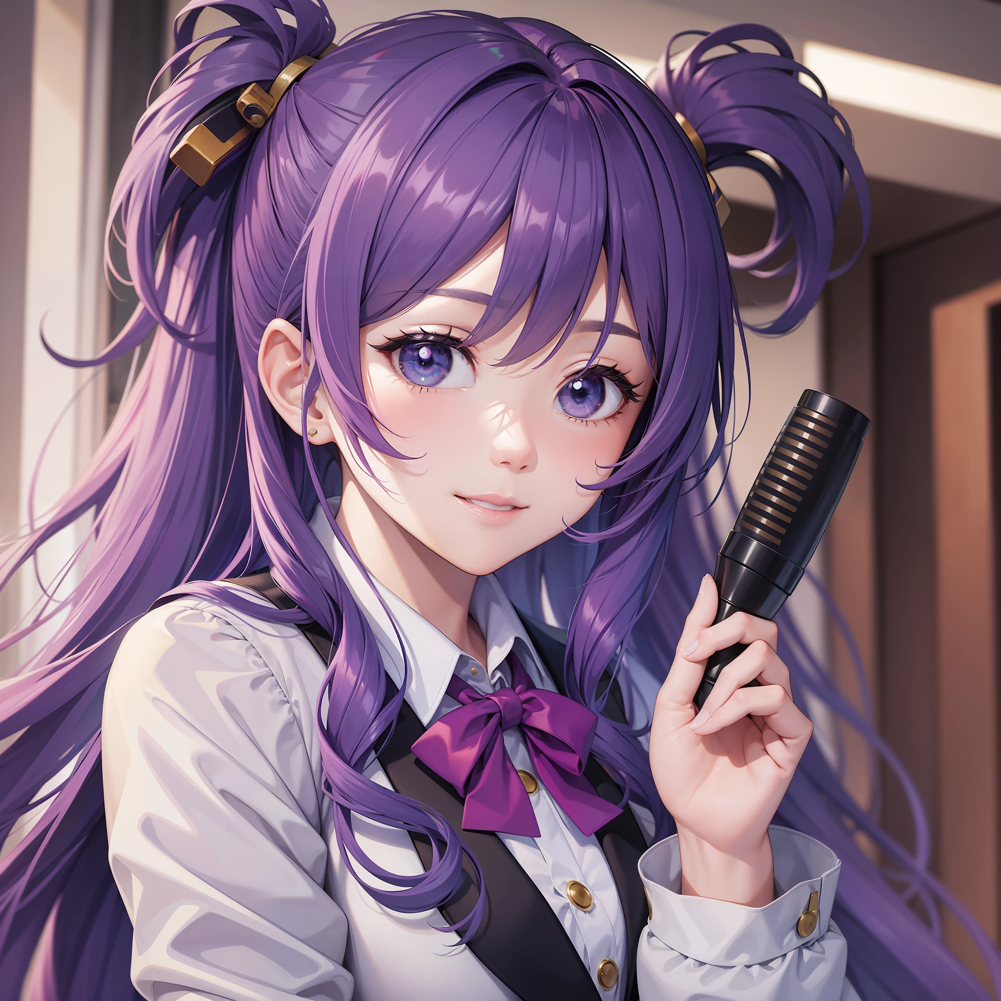 Colorful Hair Girl Long Hair School Uniform Blazer Best Quality Masterpiece Cute Smile Ultra High Resolution 8k