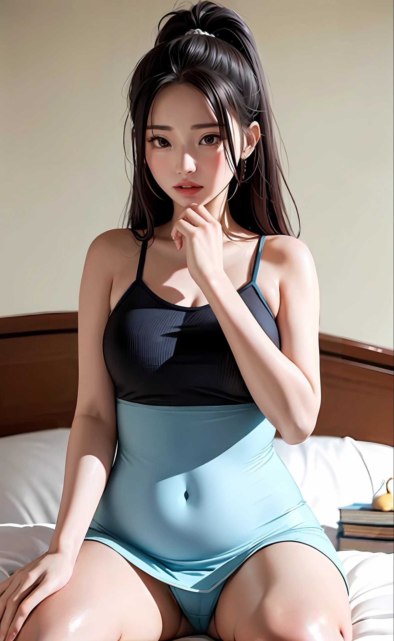 Wang Mengyao, a 20-year-old woman, plump, sitting at home,