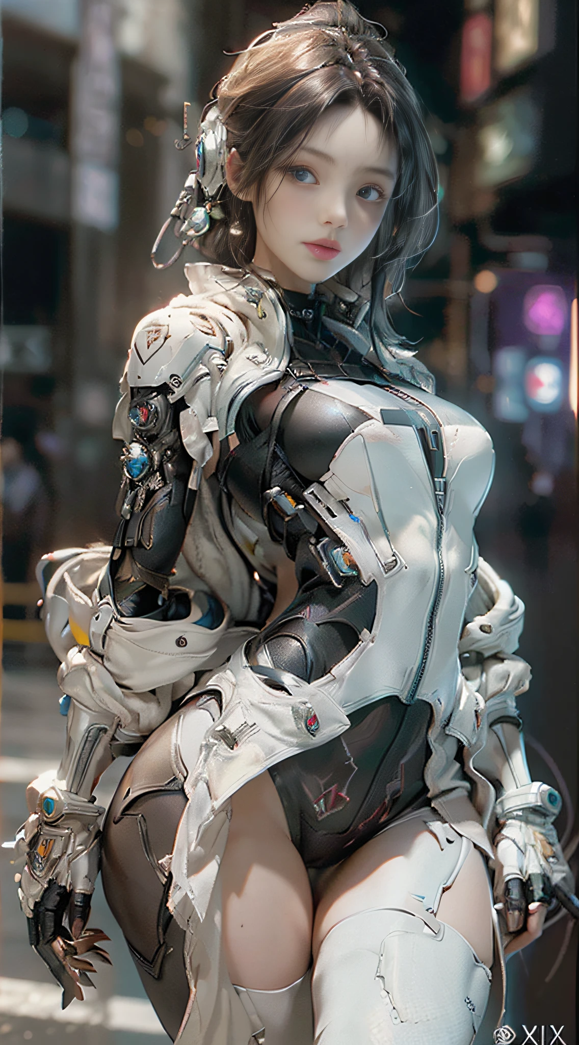 ((Best quality)), ((masterpiece)), (detailed:1.4), 3D, an image of a beautiful cyberpunk female,HDR (High Dynamic Range),Ray Tracing,NVIDIA RTX,Super-Resolution,Unreal 5,Subsurface scattering,PBR Texturing,Post-processing,Anisotropic Filtering,Depth-of-field,Maximum clarity and sharpness,Multi-layered textures,Albedo and Specular maps,Surface shading,Accurate simulation of light-material interaction,Perfect proportions,Octane Render,Two-tone lighting,Wide aperture,Low ISO,White balance,Rule of thirds,8K RAW,