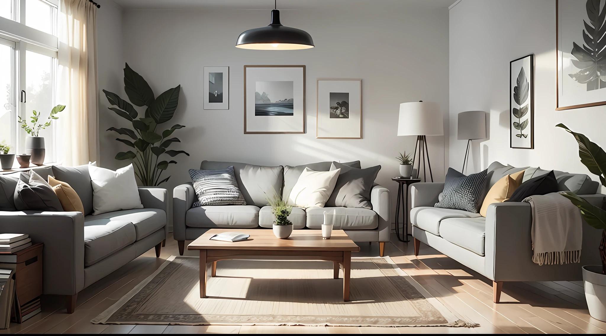 Nordic living room, interior decoration details, decoration design drawings --auto --v 6