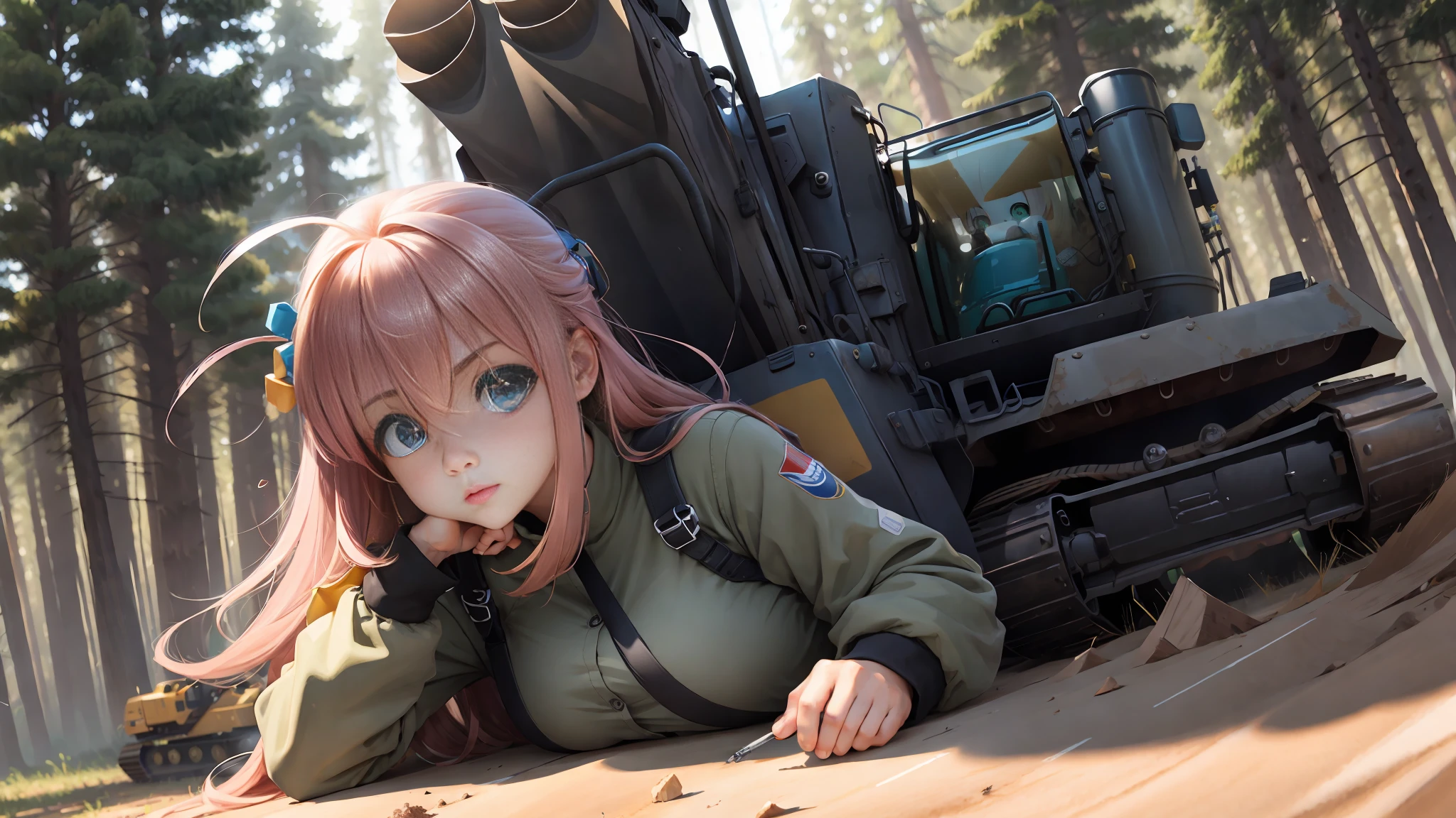 ((Heavy Equipment)))), Big Sky, One Girl, Forest, Gradient Hair, Hair Between Eyes, Ahoge, Age:16, Beauty Face, White Niso, (Ultra Fine CG Unity 8k Wallpaper), (Masterpiece), (Best Quality), (Ultra Detail), (Best Illustration), (Best Shadow), (Ultra-Fine and Beautiful), Dynamic Angle, (Ultra-Fine CG Integrated 8k Wallpaper), (Masterpiece), (Best Illustration), (Best Shadow), ( ultra-fine and beautiful), dynamic angle