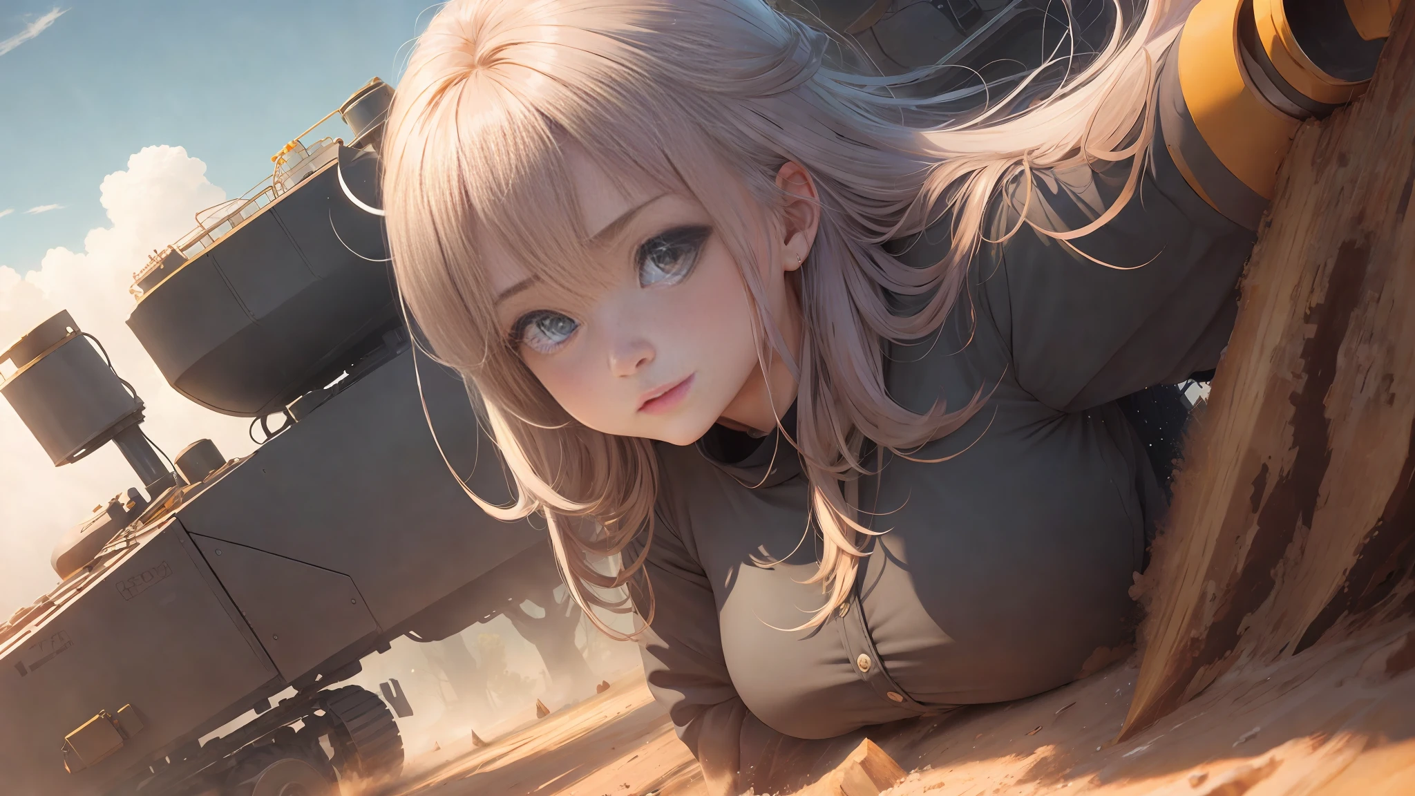 ((Heavy Equipment)))), Big Sky, One Girl, Forest, Gradient Hair, Hair Between Eyes, Ahoge, Age:16, Beauty Face, White Niso, (Ultra Fine CG Unity 8k Wallpaper), (Masterpiece), (Best Quality), (Ultra Detail), (Best Illustration), (Best Shadow), (Ultra-Fine and Beautiful), Dynamic Angle, (Ultra-Fine CG Integrated 8k Wallpaper), (Masterpiece), (Best Illustration), (Best Shadow), ( ultra-fine and beautiful), dynamic angle