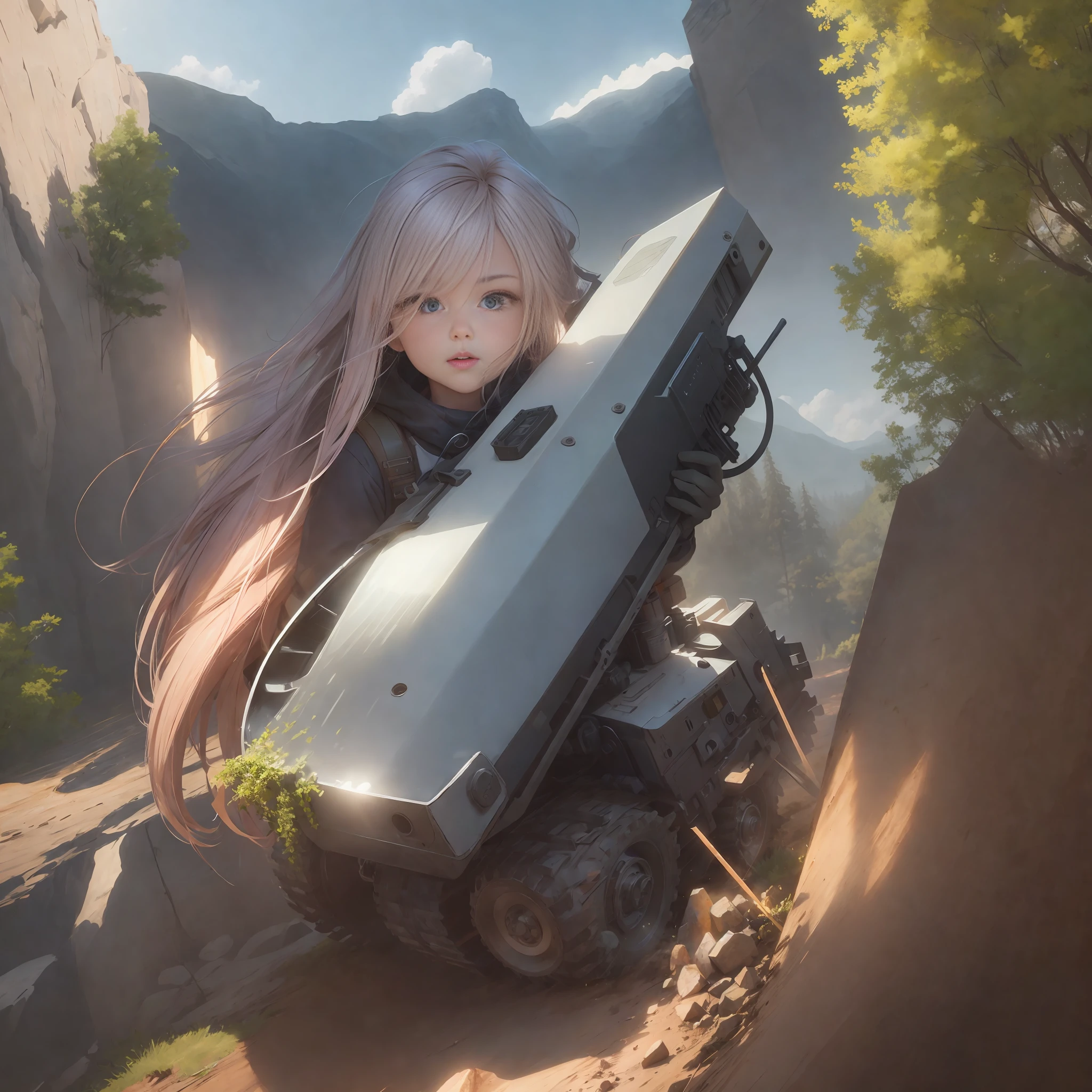 ((Heavy Equipment)))), Big Sky, One Girl, Forest, Gradient Hair, Hair Between Eyes, Ahoge, :16,eauty Face, White Niso, (Ultra Fine CG Unity 8k Wallpaper), (Masterpiece), (Best Quality), (Ultra Detail), (Best Illustration), (Best Shadow), (Ultra-Fine and Beautiful), Dynamic Angle, (Ultra-Fine CG Integrated 8k Wallpaper), (Masterpiece), (Best Illustration), (Best Shadow), ( ultra-fine and beautiful), dynamic angle