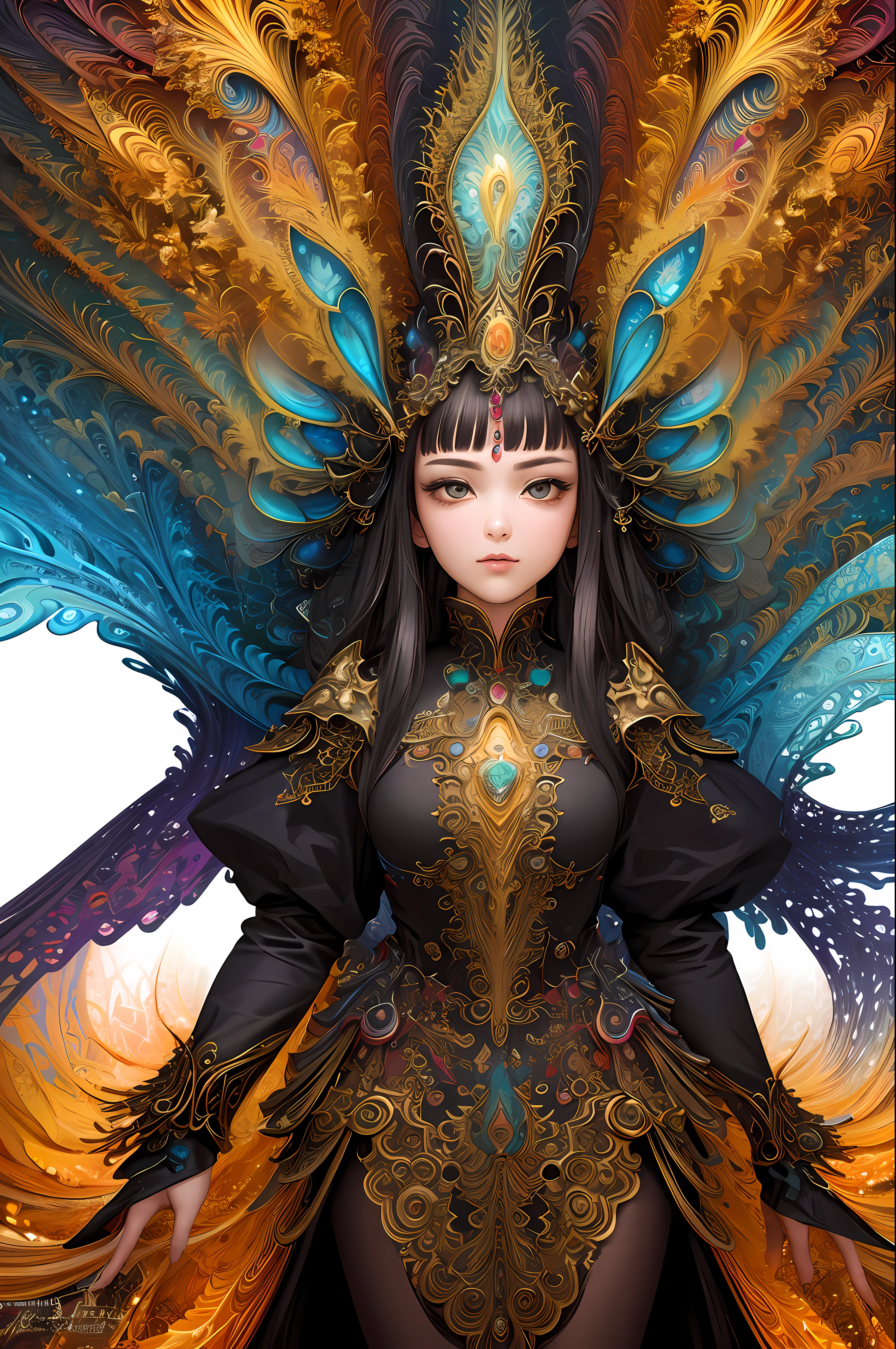 (masterpiece, top quality, best quality, official art, beautiful and aesthetic:1.2), (1girl), extreme detailed,(fractal art:1.3),colorful,highest detailed