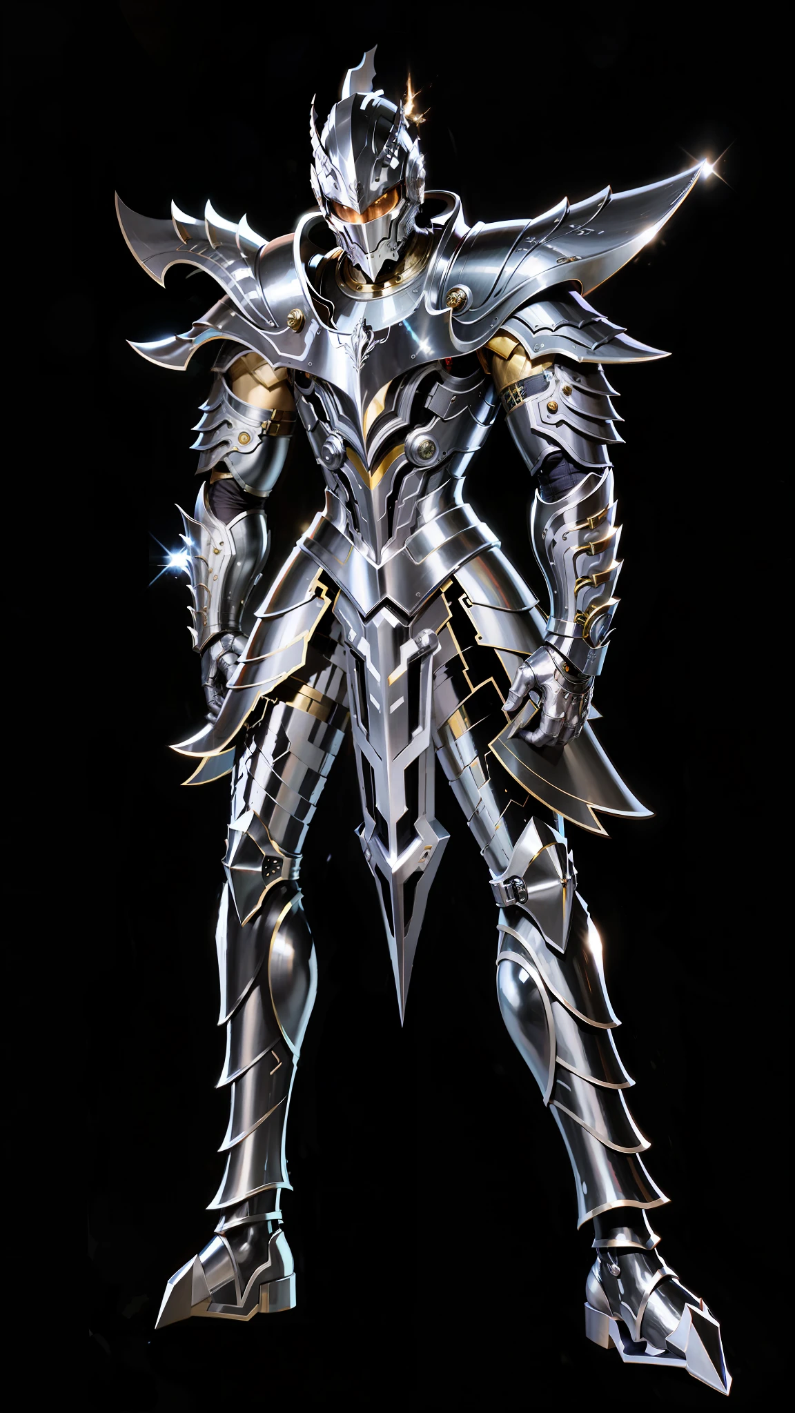 High quality, a man in armor, retro gorgeous armor, metallic texture, 8K, realism, correct anatomy, perfect limbs, perfect fingers, background blur, ray tracing